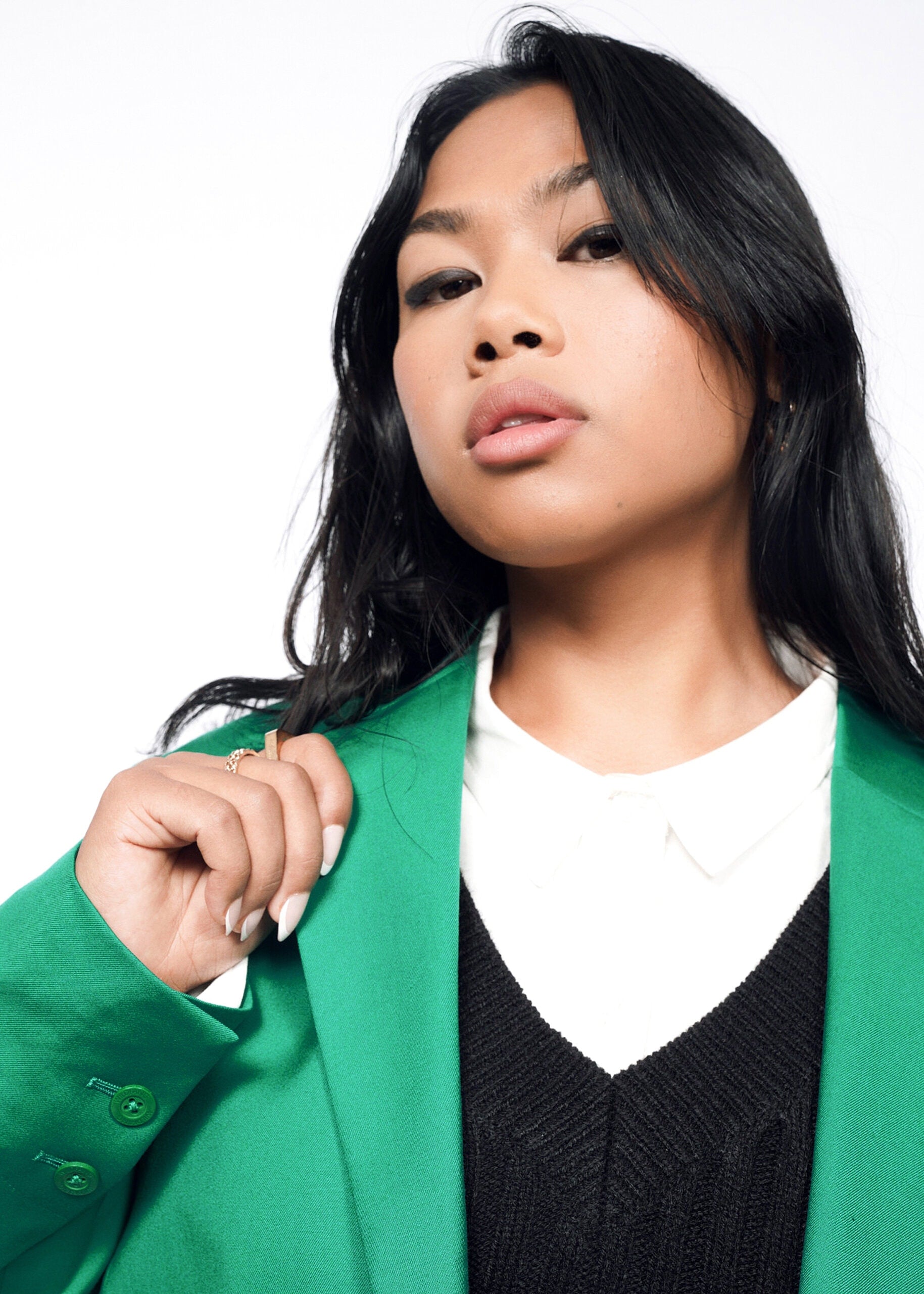 S=The Empower Convertible Blazer in Emerald/Black