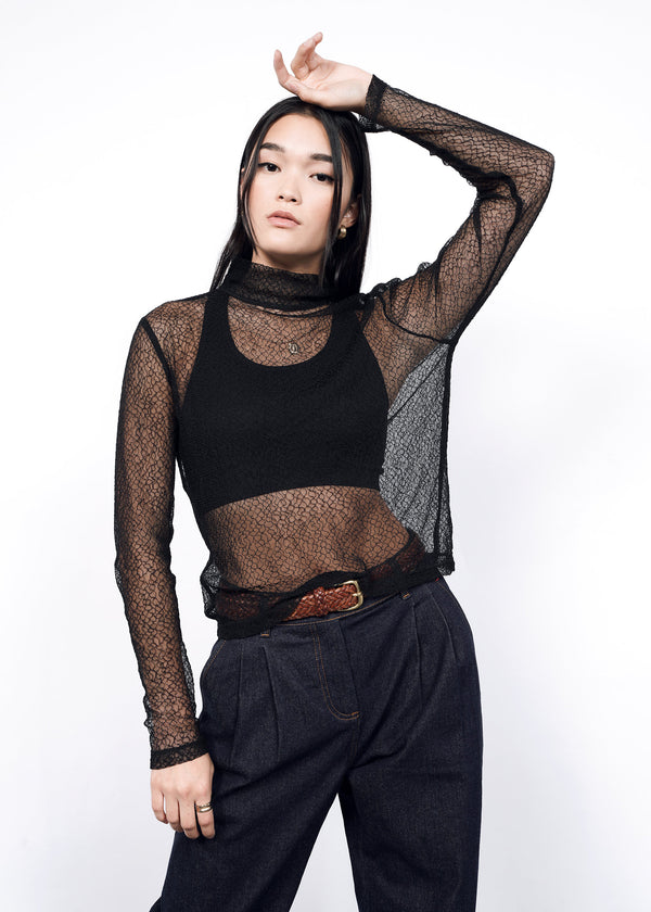デパート 送料無料 Long Mesh Empower The Sleeve Wildfang - Turtleneck トップス