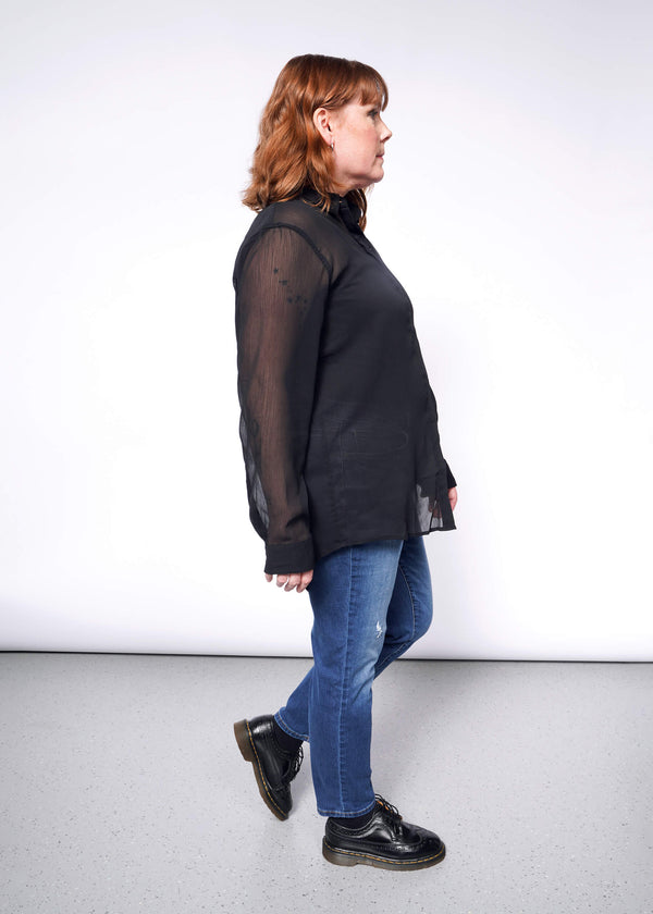 The Empower Sheer Long Sleeve Button Up - Wildfang