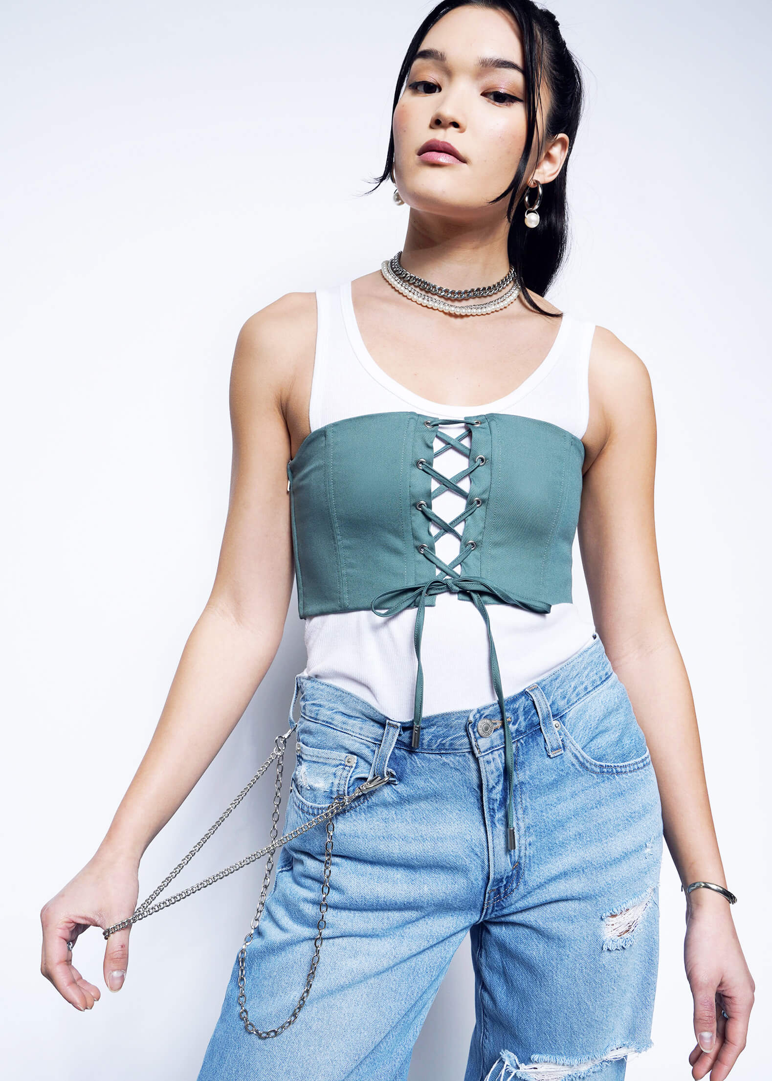 S=The Essential 6-way Corset in Dark Teal