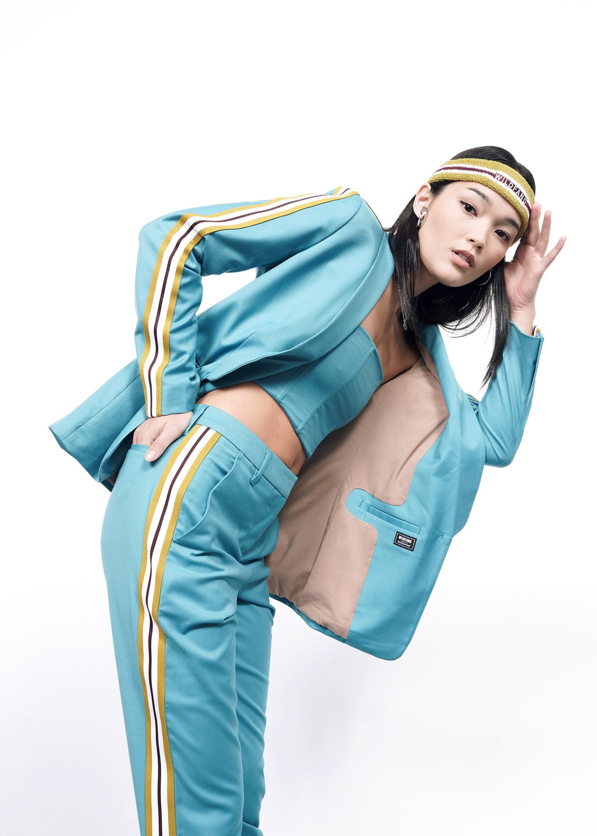 The Empower Taped Colorblock Tux Blazer in Coastal