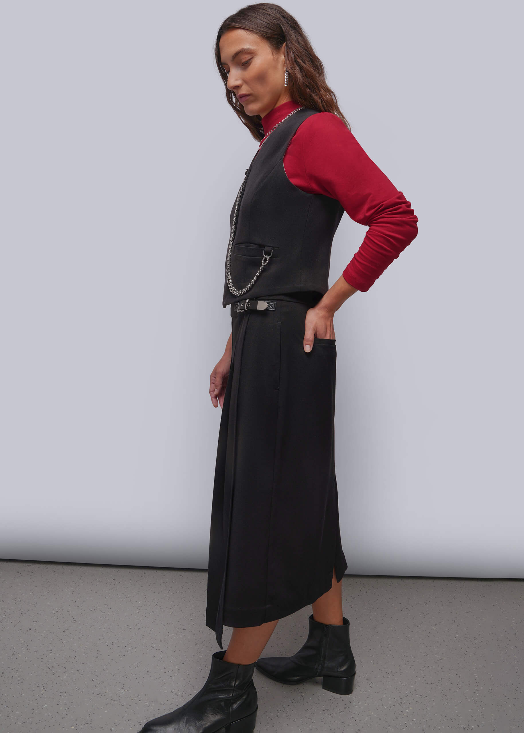 Debbie Harry x Wildfang Pleated Wrap Skirt
