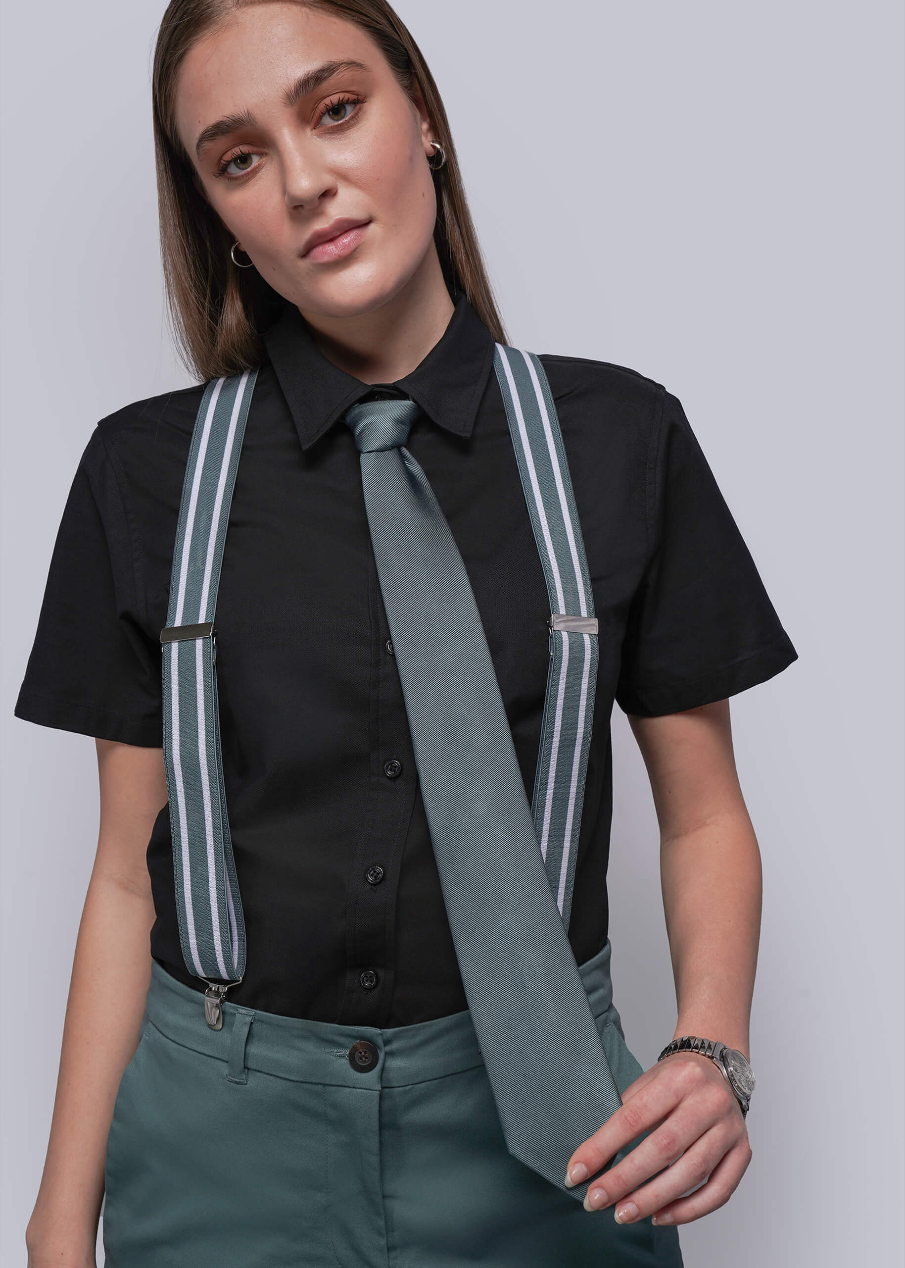 black dress shirt with purple tie WILDFANG Women's The Empower - Black Kaftan Dress, Oversized All Colors Material~Cotton Waist:34