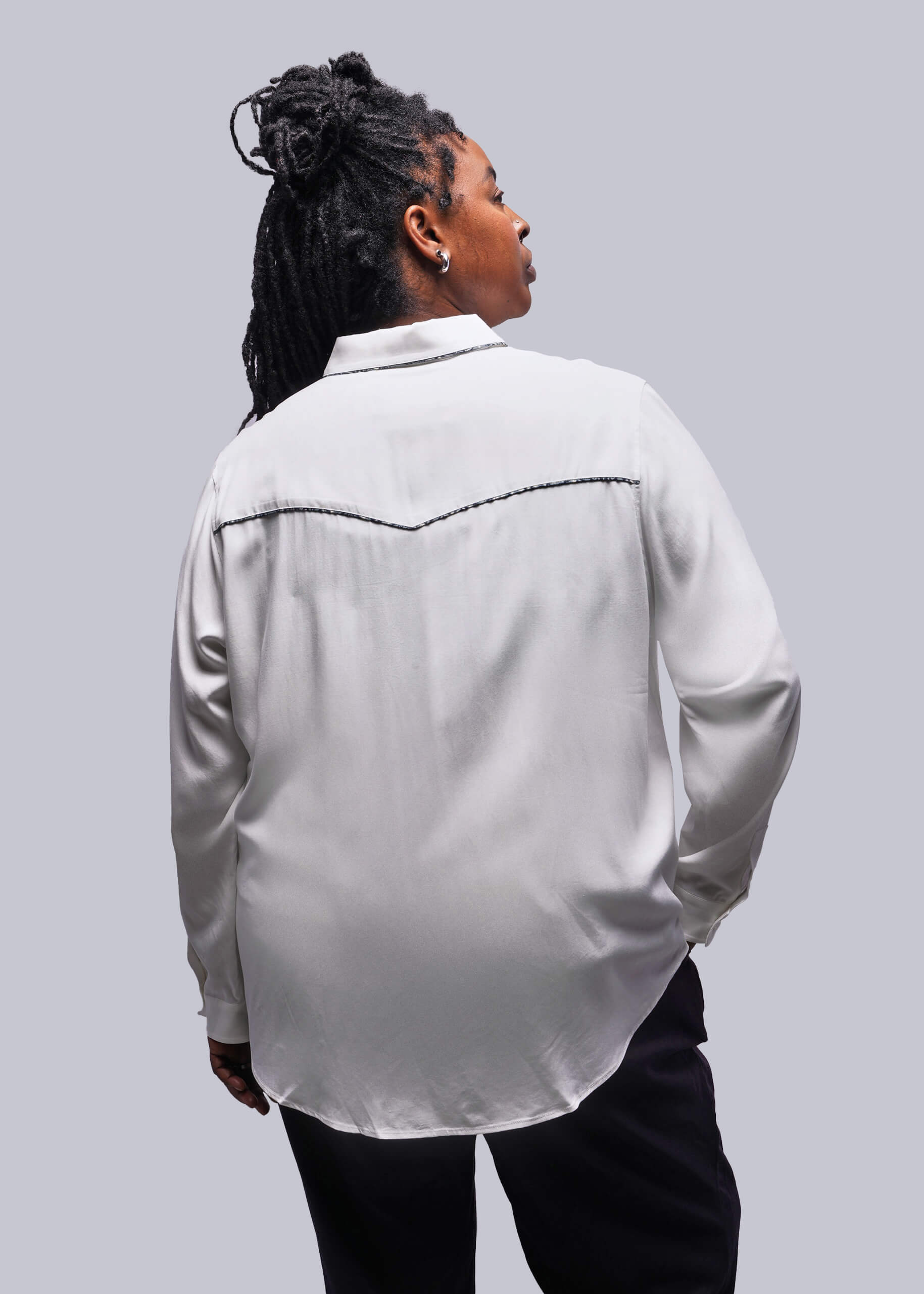 ルースカヤブラウス Juliette Lewis x Wildfang Long Sleeve Piped Button Up