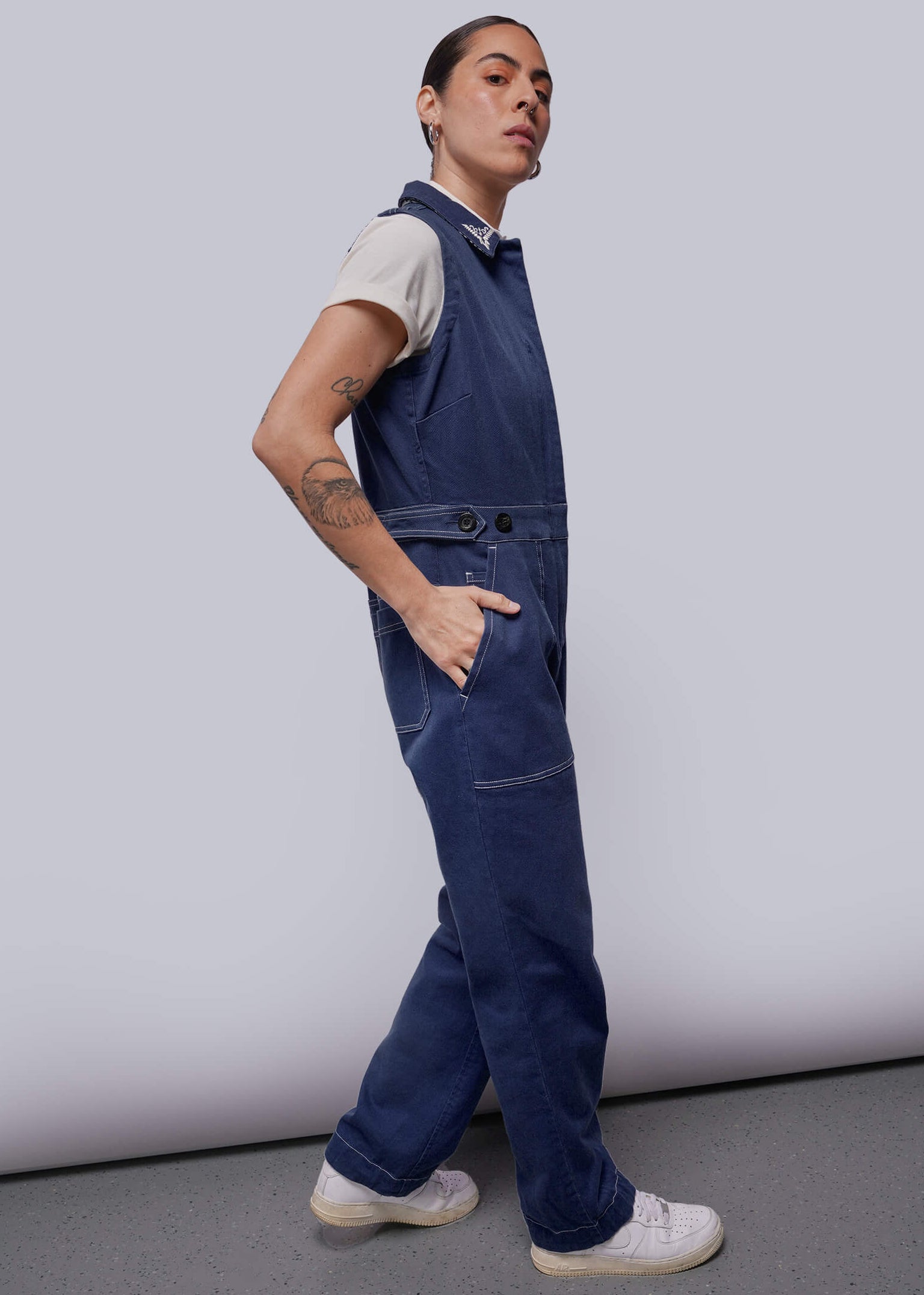 トップス Prime-Over Vintage Like Denim Coverall Juliette Lewis X Wildfang Sleeveless Denim Coverall