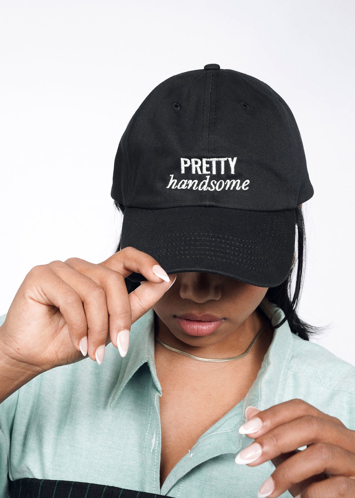 Pretty Handsome Dad Hat in Black/White