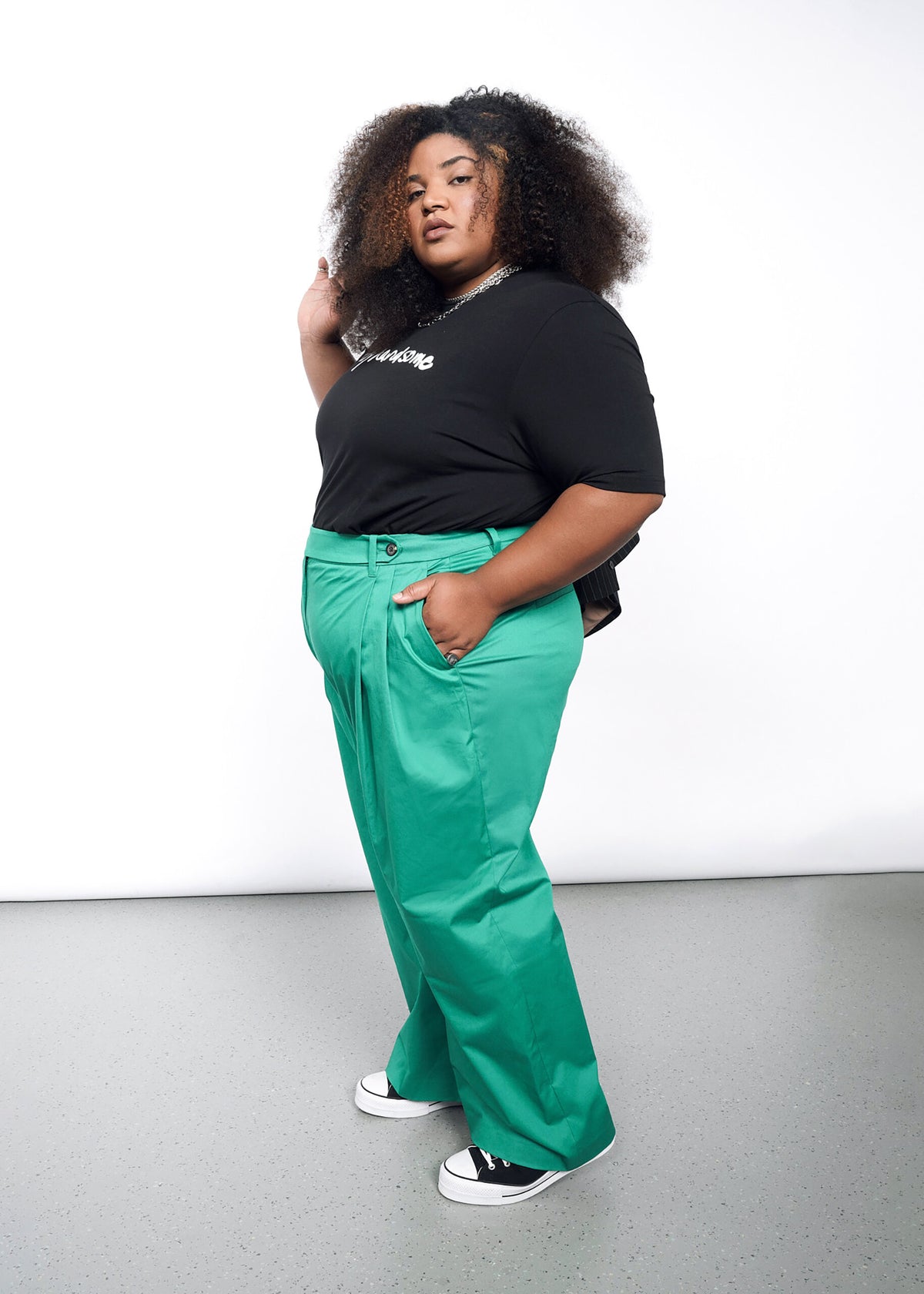 Pretty Handsome Script Tee in Black
