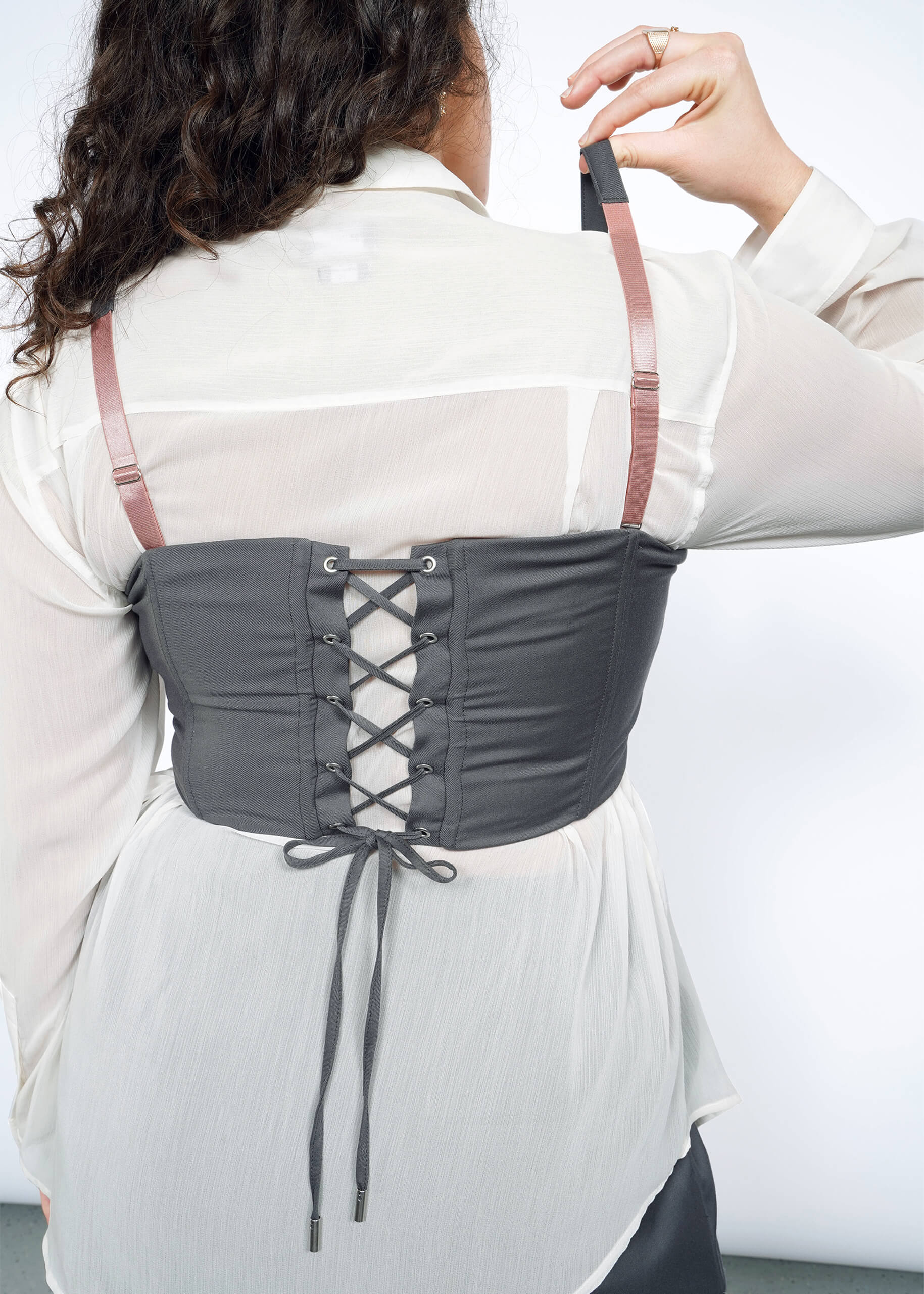 The Empower 6-Way Corset in Charcoal