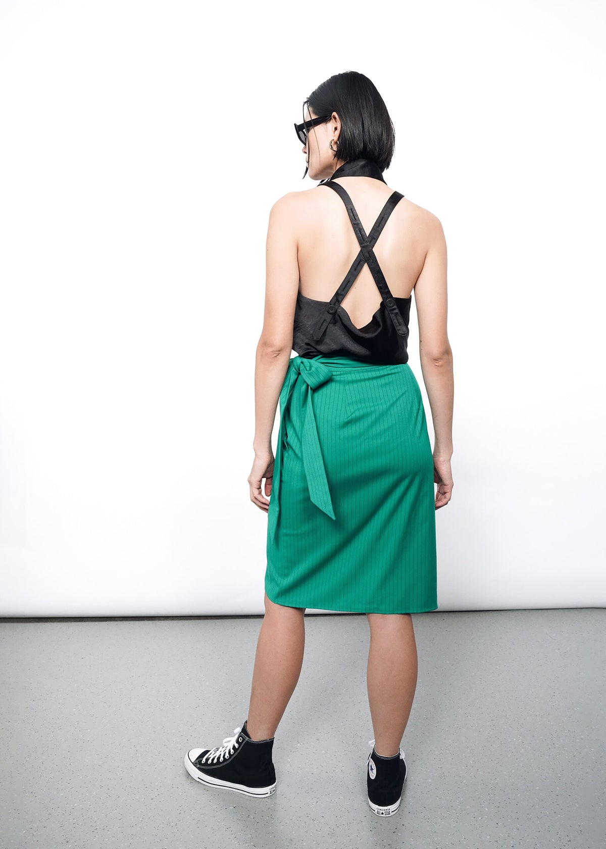 The Empower Satin Adjustable Cami in Black