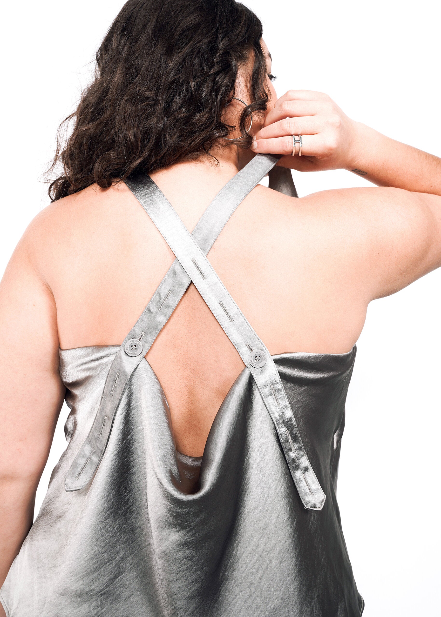 The Empower Adjustable Satin Cami in Grey