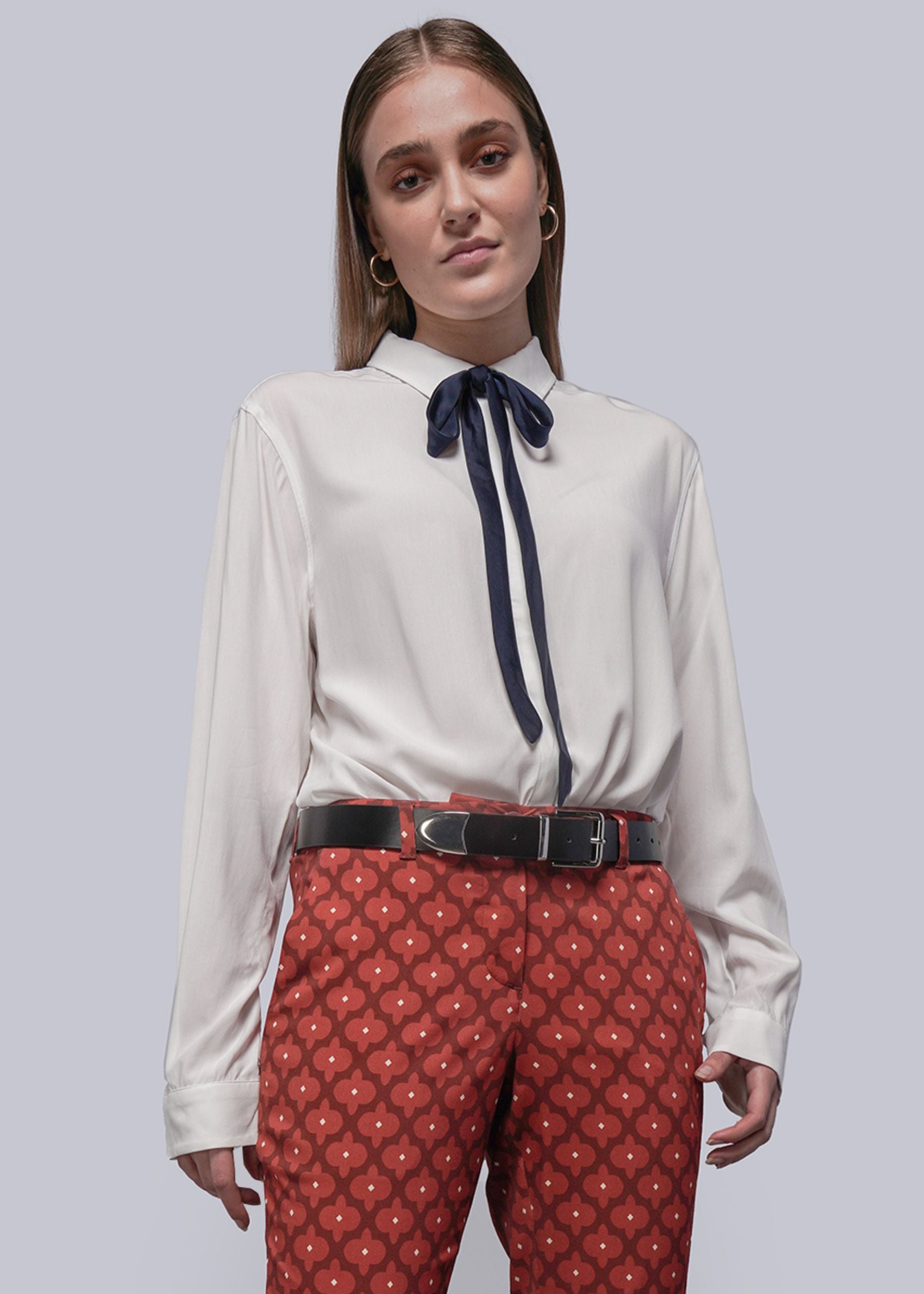 The Empower Long Sleeve Bow Button Up