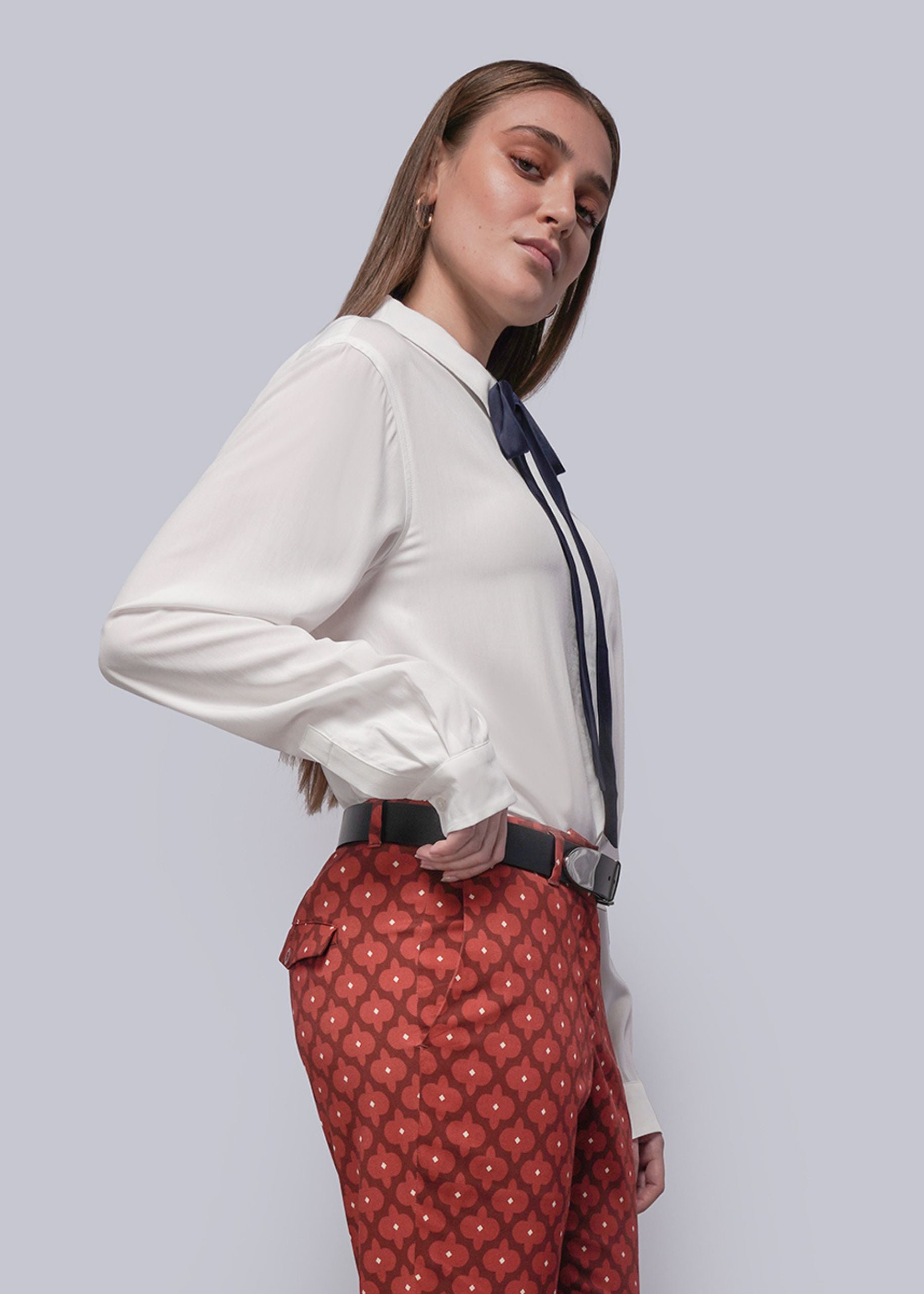 The Empower Long Sleeve Bow Button Up