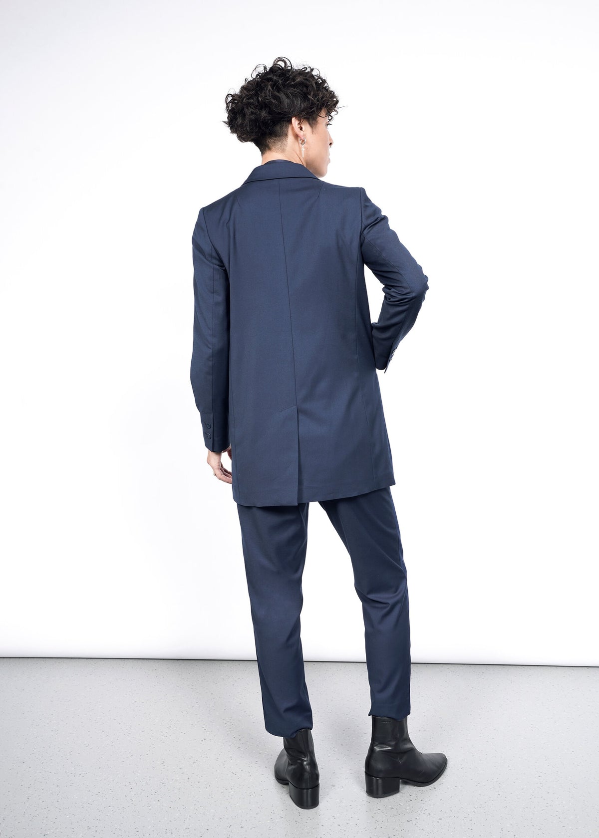 The Empower Colorblock Double Breasted Blazer in Navy