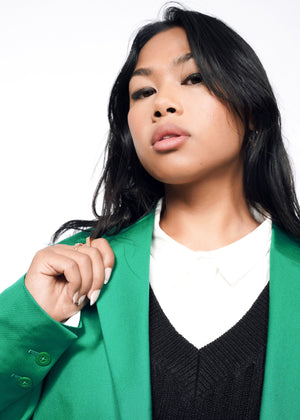 S=The Empower Convertible Blazer in Emerald/Black
