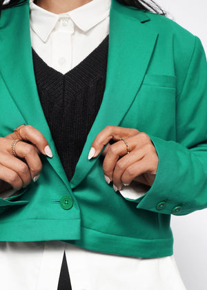 S=The Empower Convertible Blazer in Emerald/Black