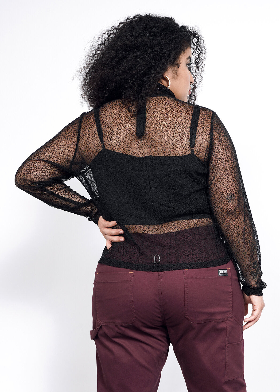 The Empower Lace Long Sleeve Turtleneck in Black