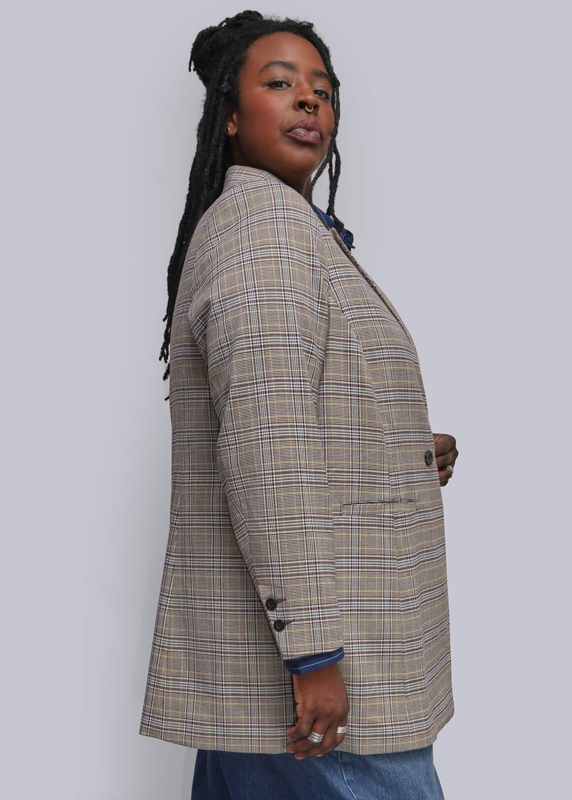 The Empower Plaid Double Breasted Blazer – Wildfang