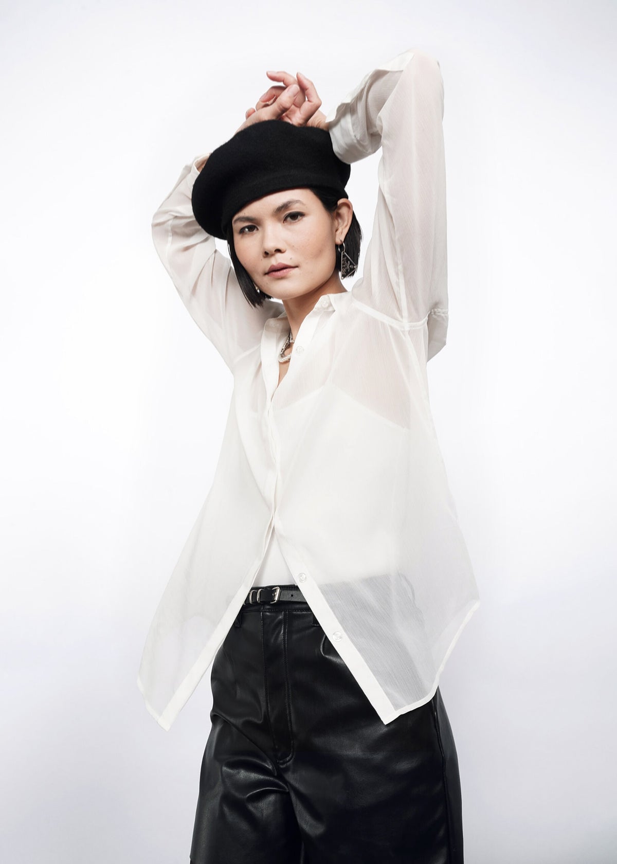 The Empower Sheer Long Sleeve Button Up