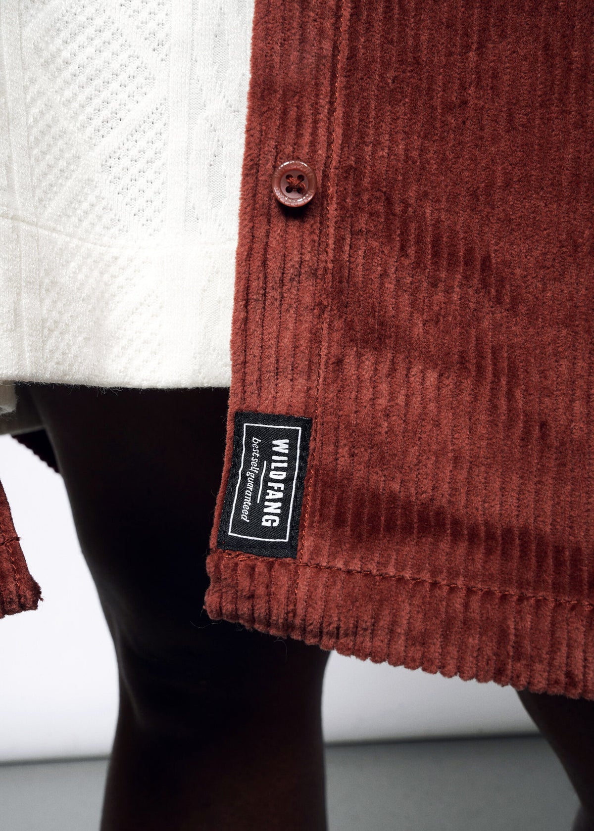 The Essential Corduroy Long Sleeve Shirt Dress in Cinnamon