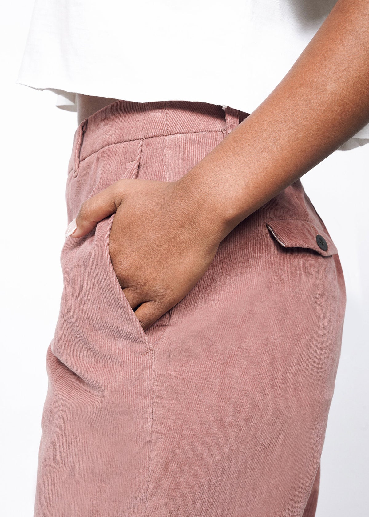 The Essential Corduroy Trouser in Rose Brown