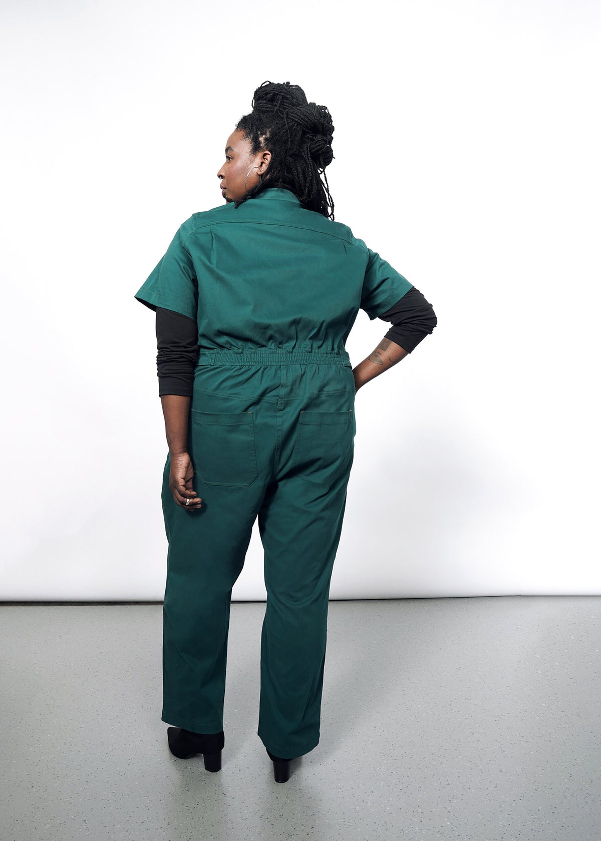 The Essential High Waisted Coverall in Forest