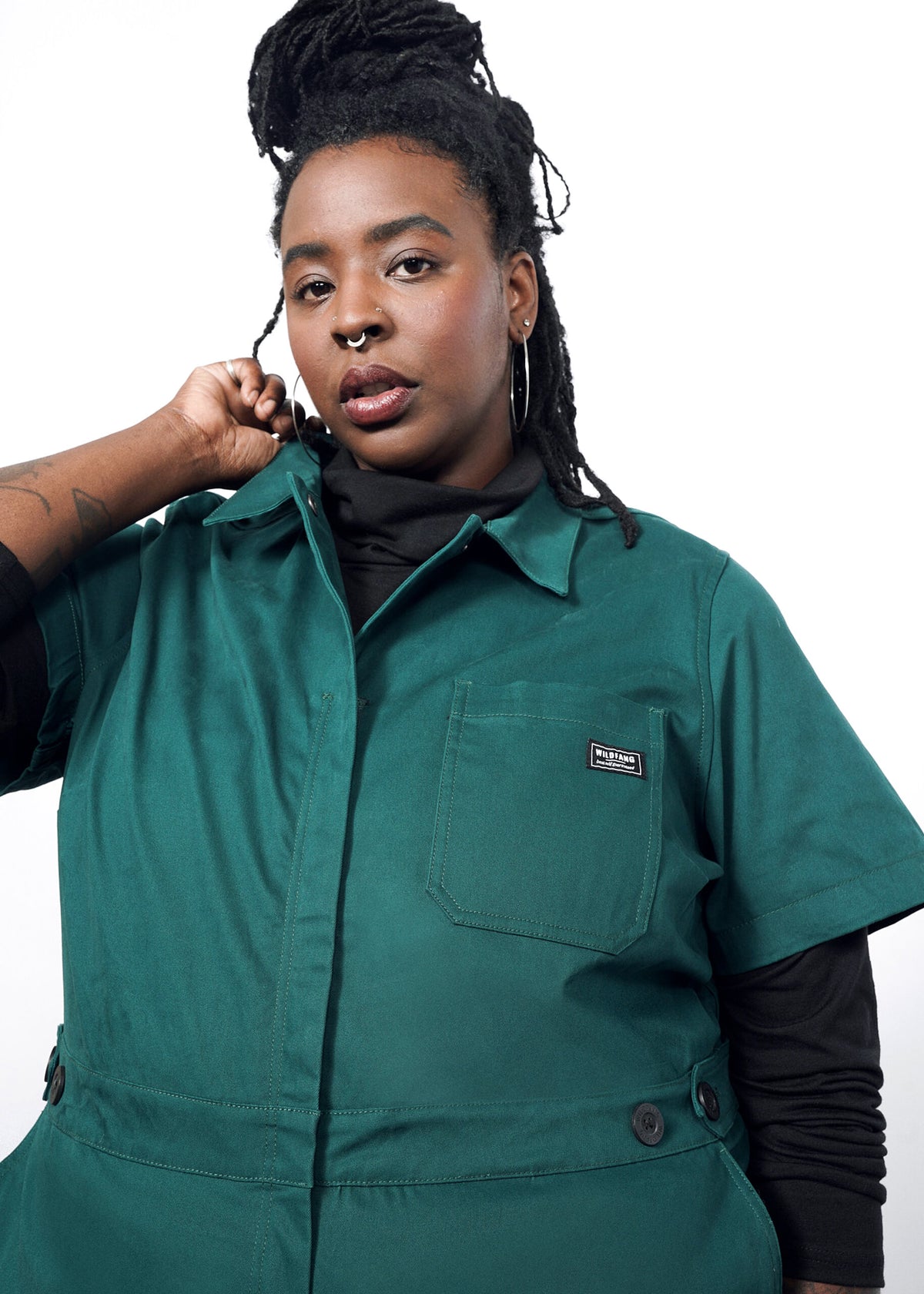 The Essential High Waisted Coverall in Forest