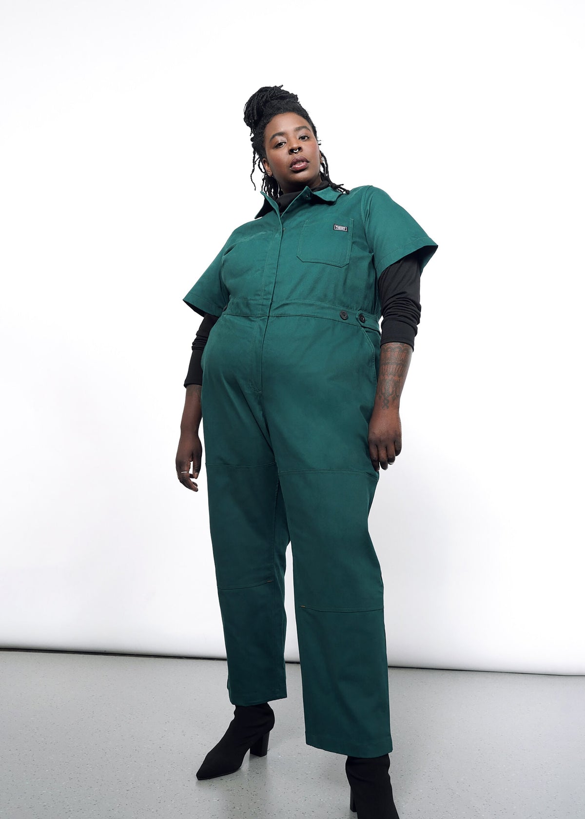 The Essential High Waisted Coverall in Forest