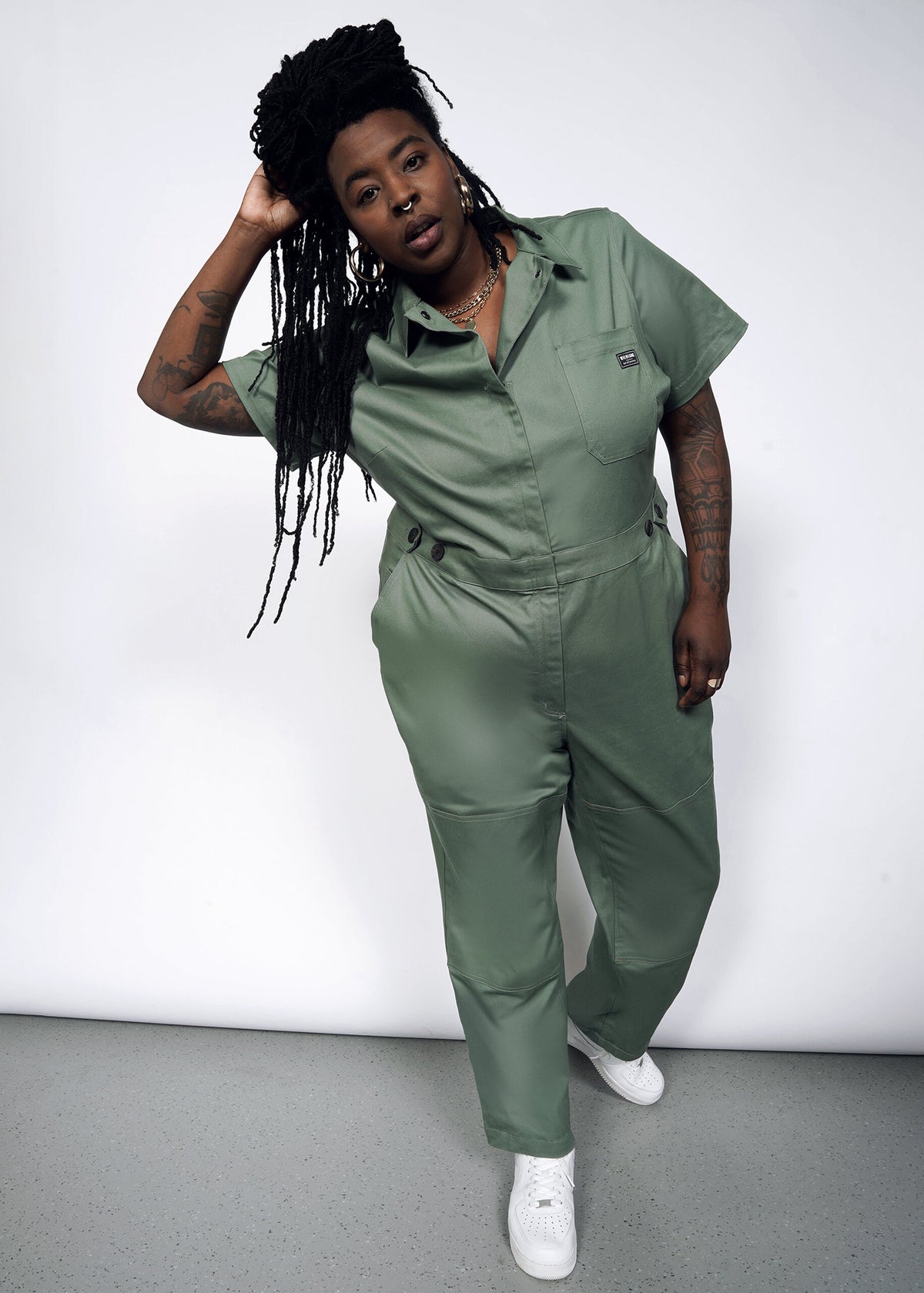 The Essential High Waisted Coverall in Ivy