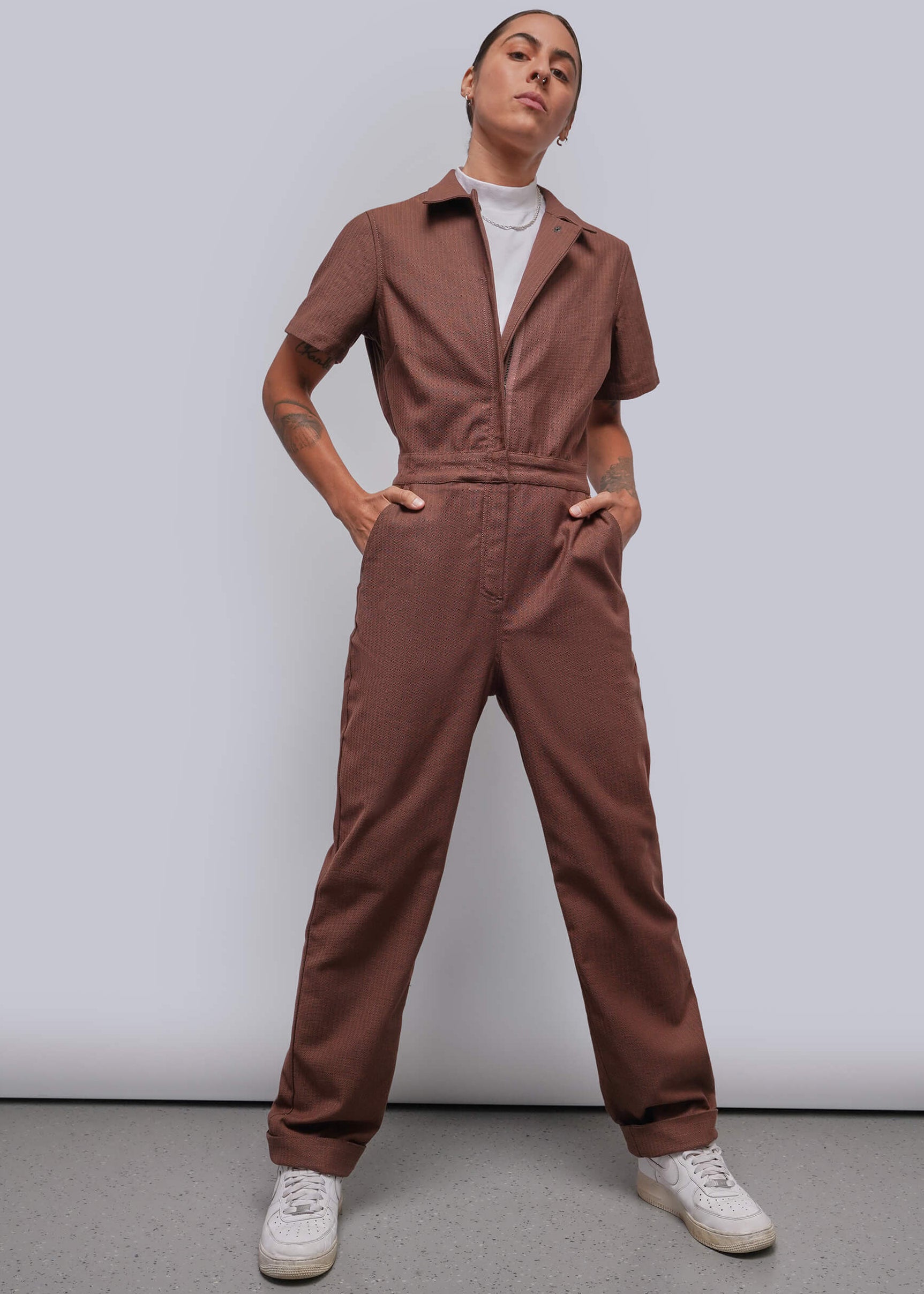 The Essential Herringbone High Waisted Coverall – Wildfang