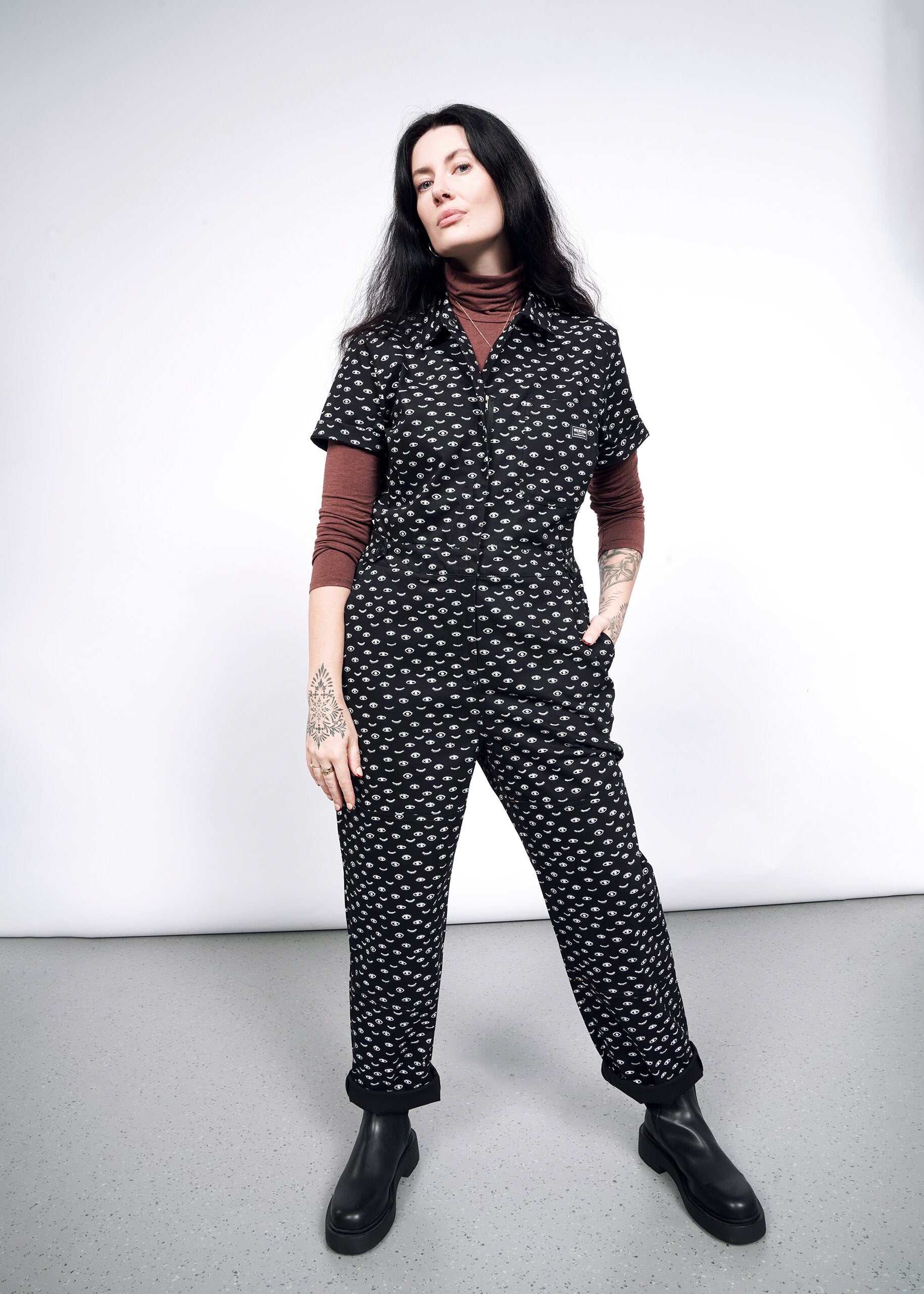 The Essential High Waisted Coverall in Wink Black