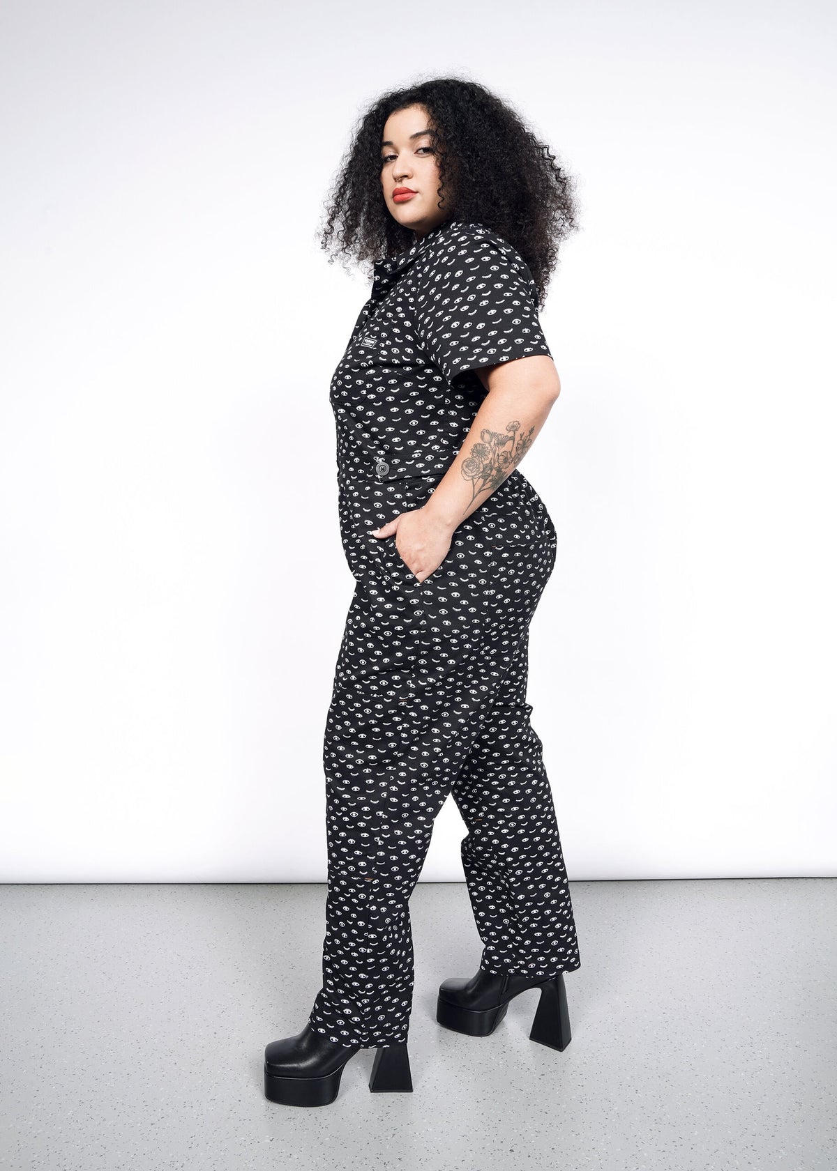 The Essential High Waisted Coverall in Wink Black