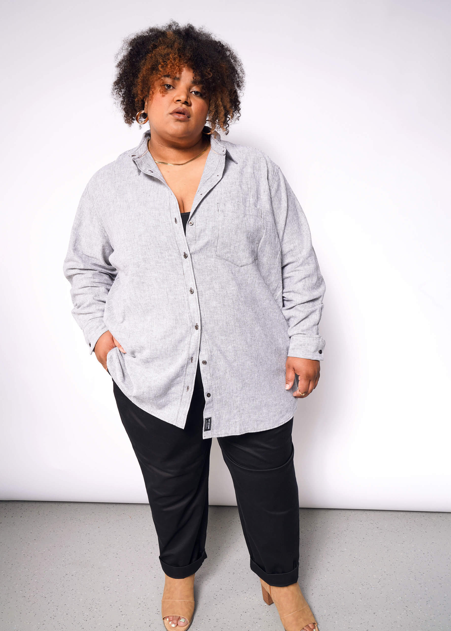 The Essential Long Sleeve Oversized Wrap Button Up