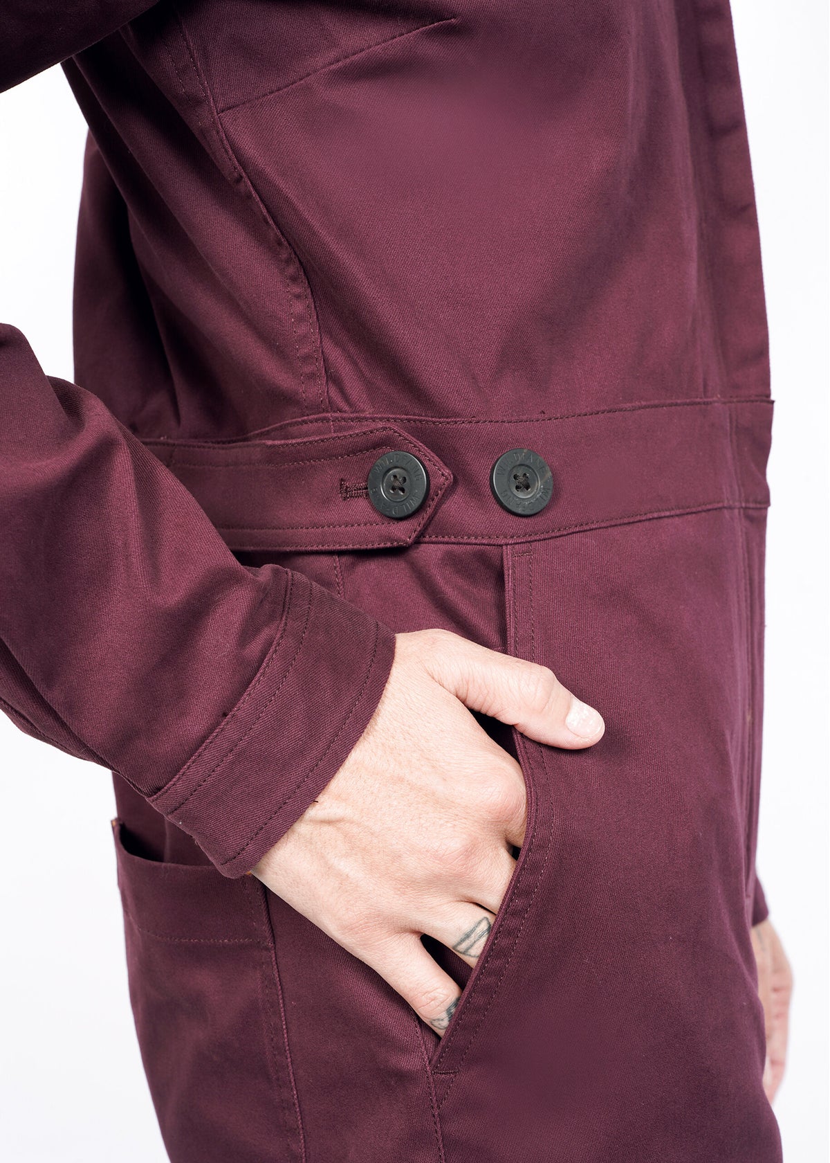 The Essential Long Sleeve High Waisted Coverall in Merlot