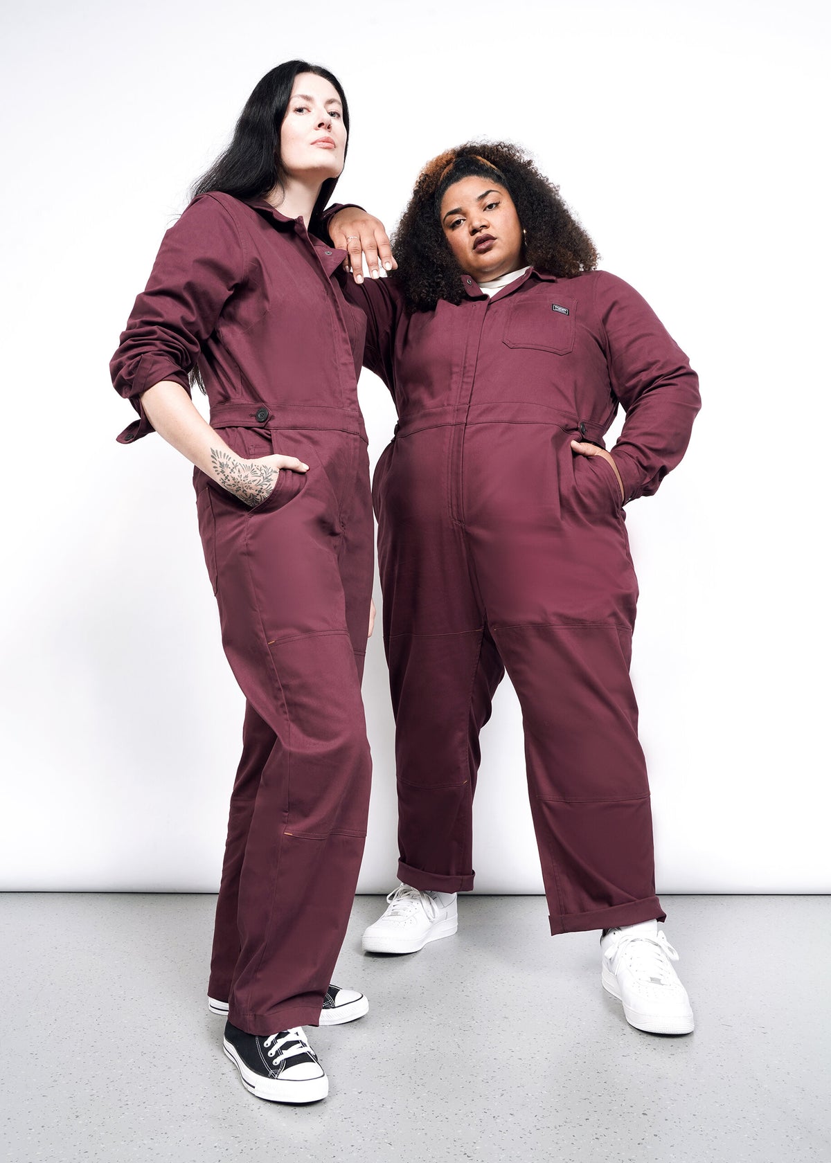 The Essential Long Sleeve High Waisted Coverall in Merlot