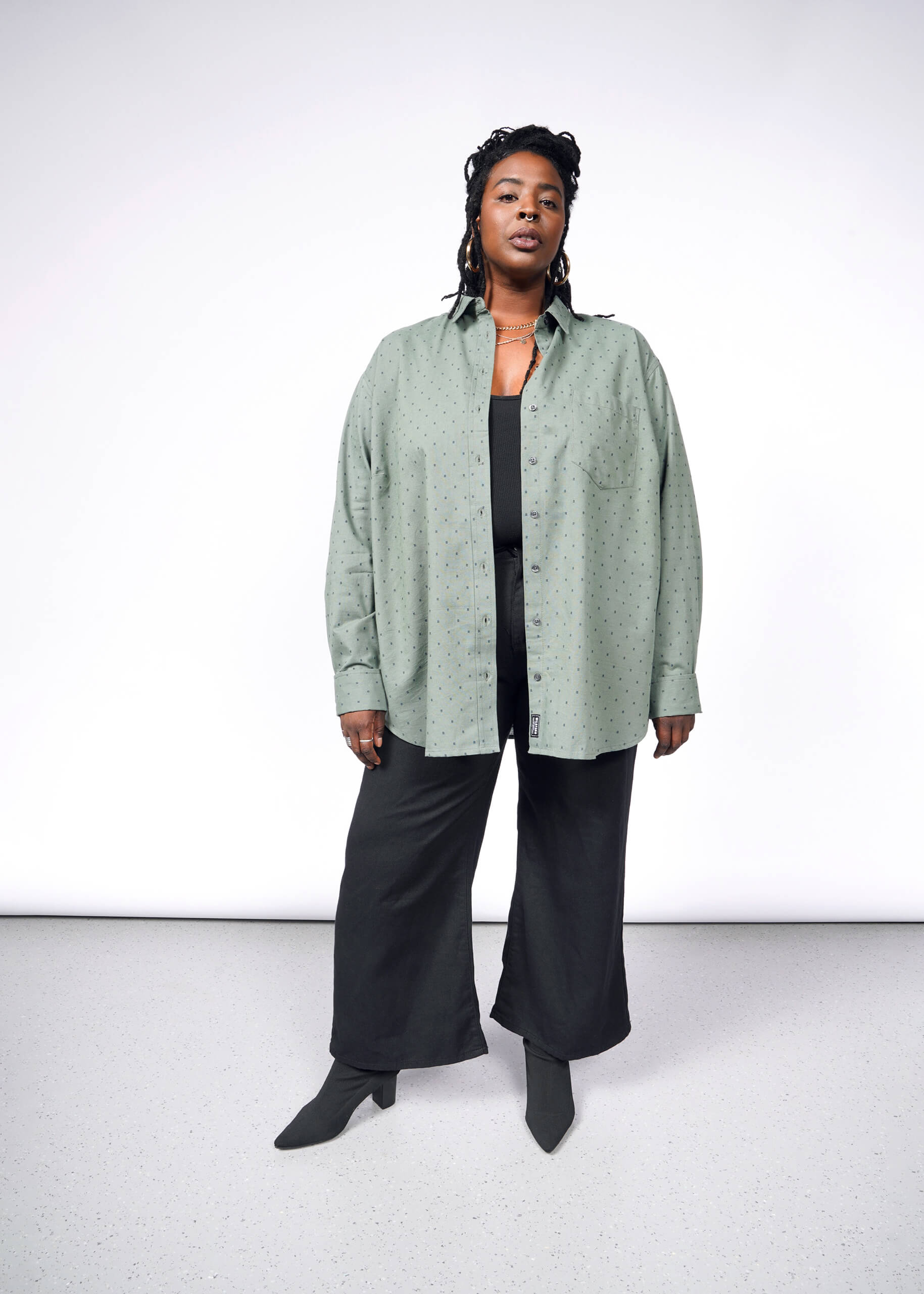 The Essential Long Sleeve Oversized Wrap Button Up