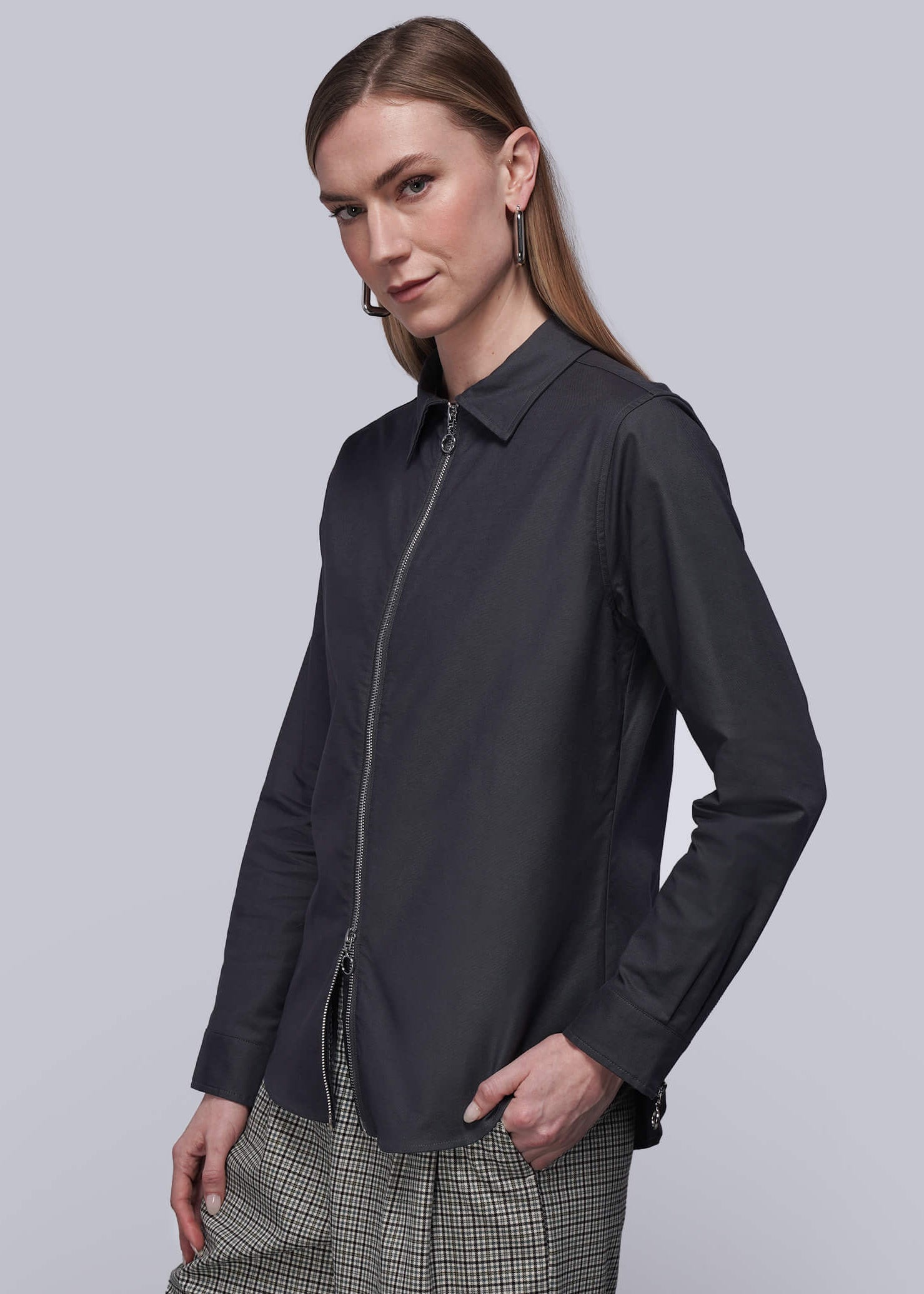 The Essential Long Sleeve Oxford Zip Up Shirt – Wildfang