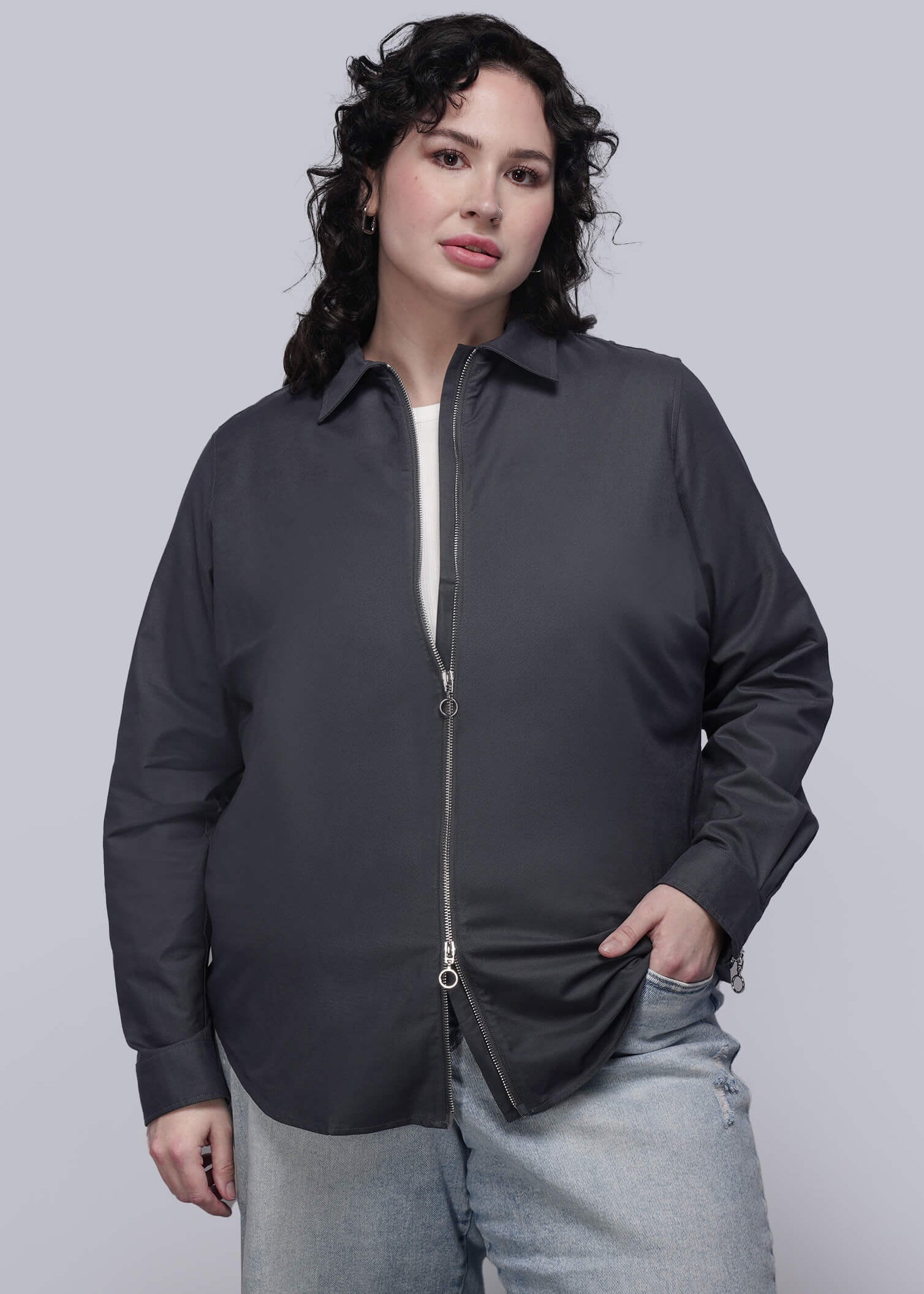 The Essential Long Sleeve Oxford Zip Up Shirt – Wildfang