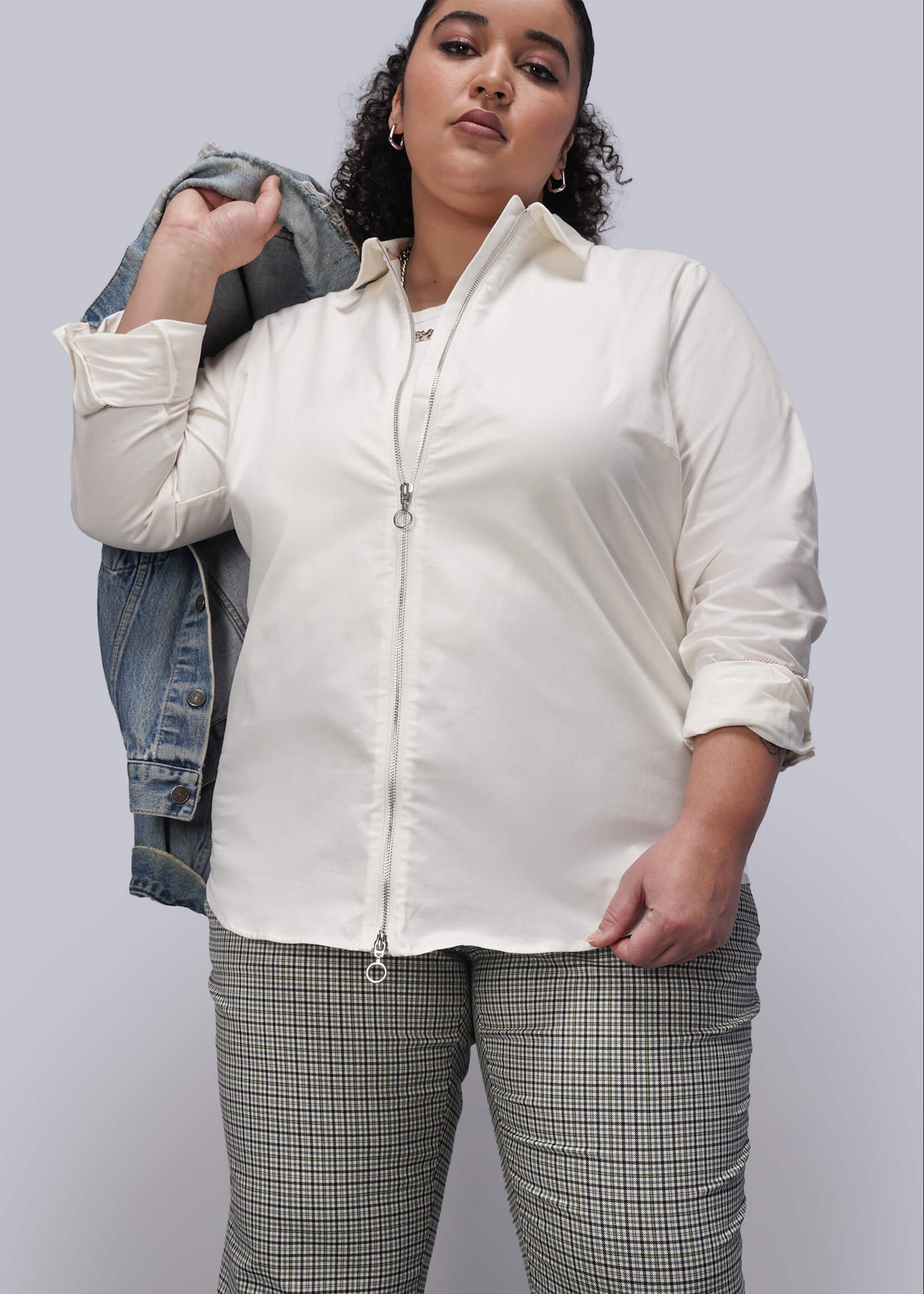 The Essential Long Sleeve Oxford Zip Up Shirt – Wildfang