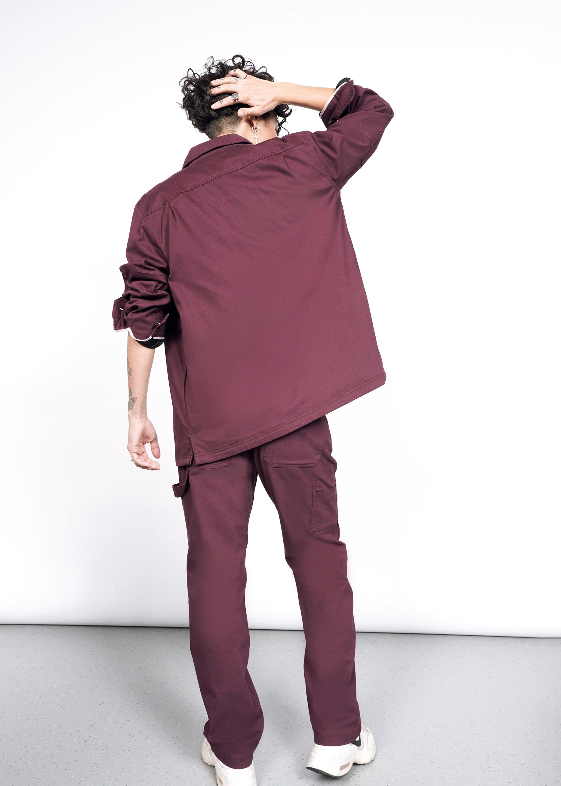 The Essential Fleece Lined Shacket in Merlot