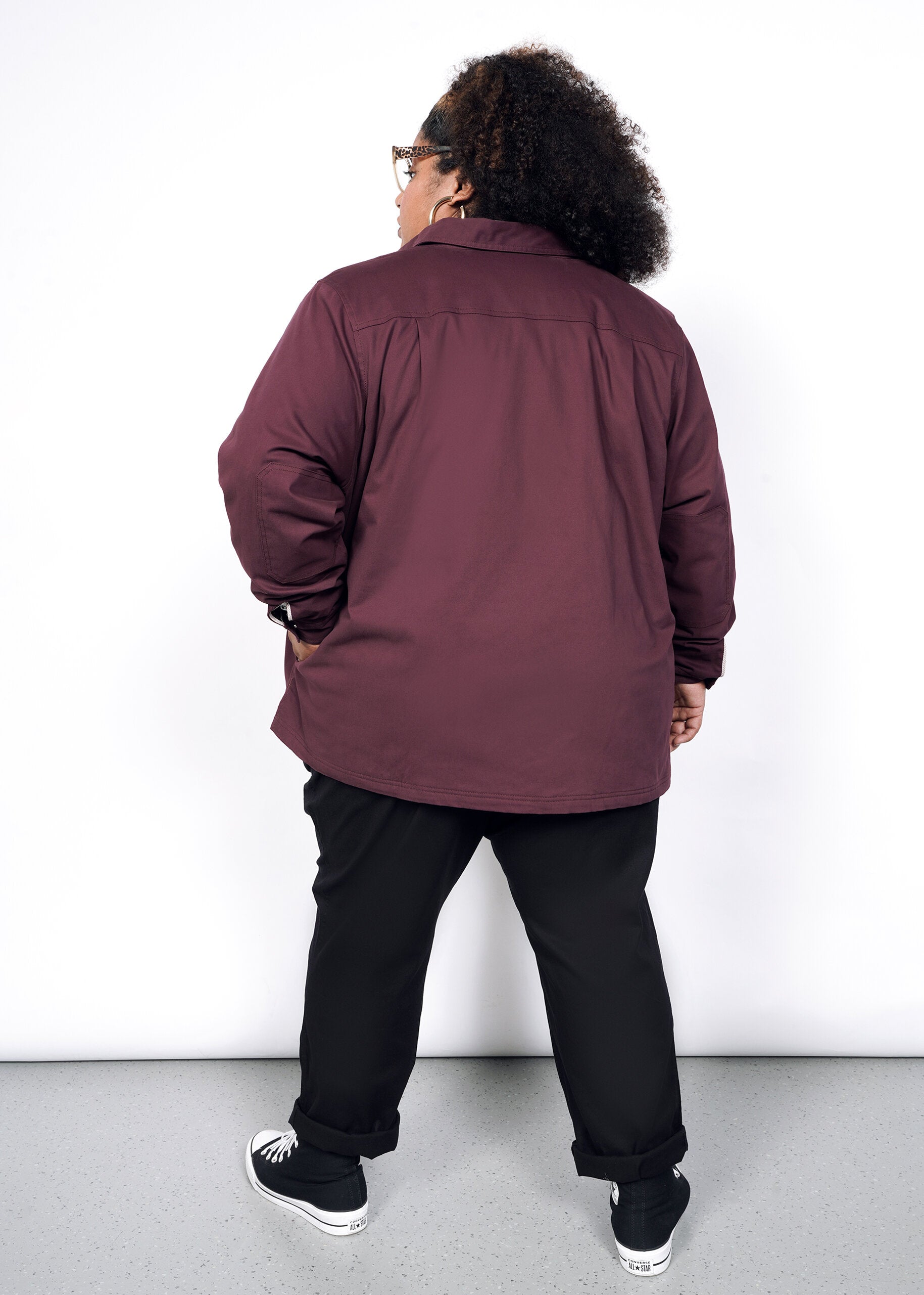 The Essential Fleece Lined Shacket in Merlot