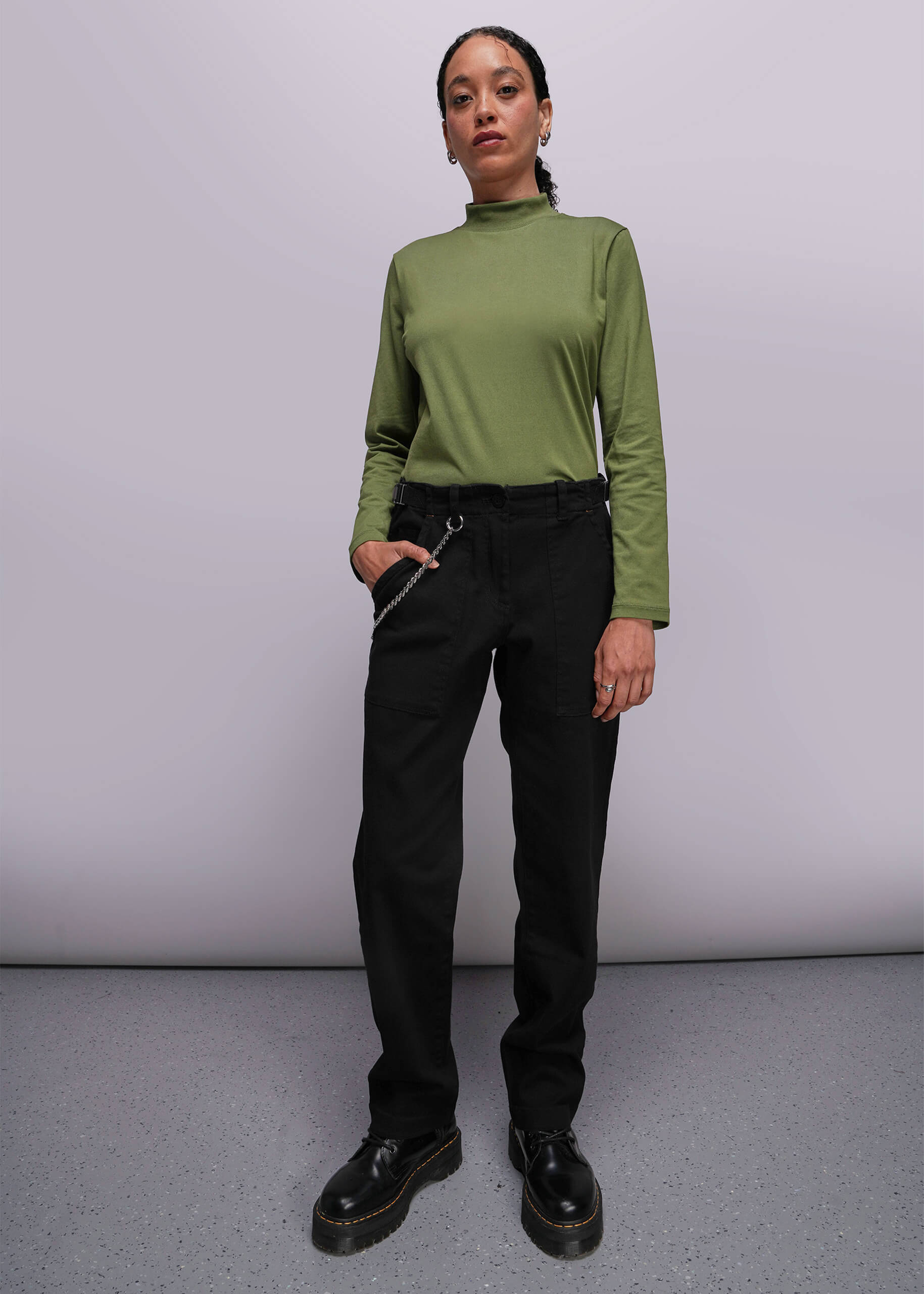 THE EVERYDAY LONG SLEEVE MOCK NECK TEE