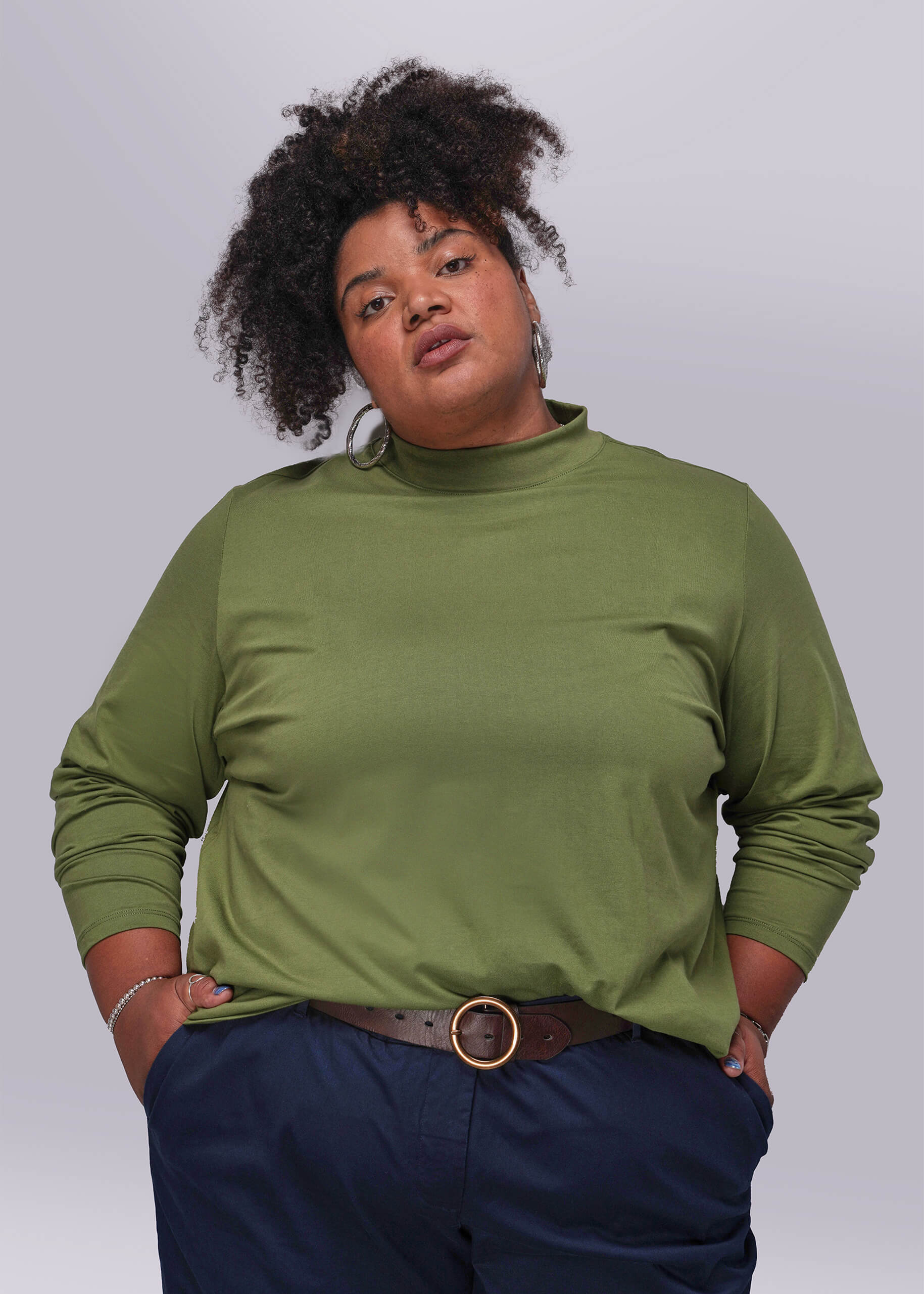 THE EVERYDAY LONG SLEEVE MOCK NECK TEE
