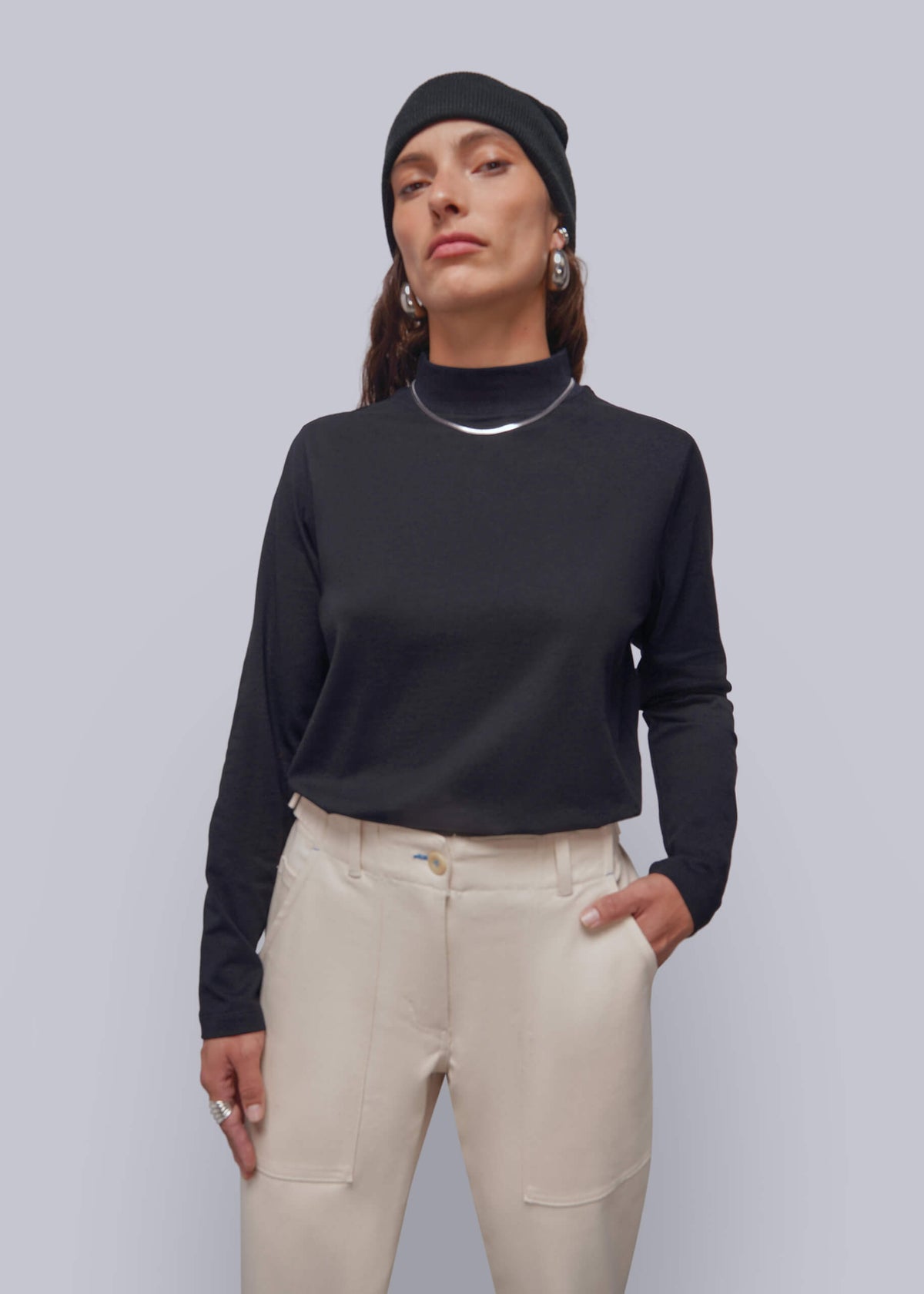 The Everyday Long Sleeve Mock Neck Tee