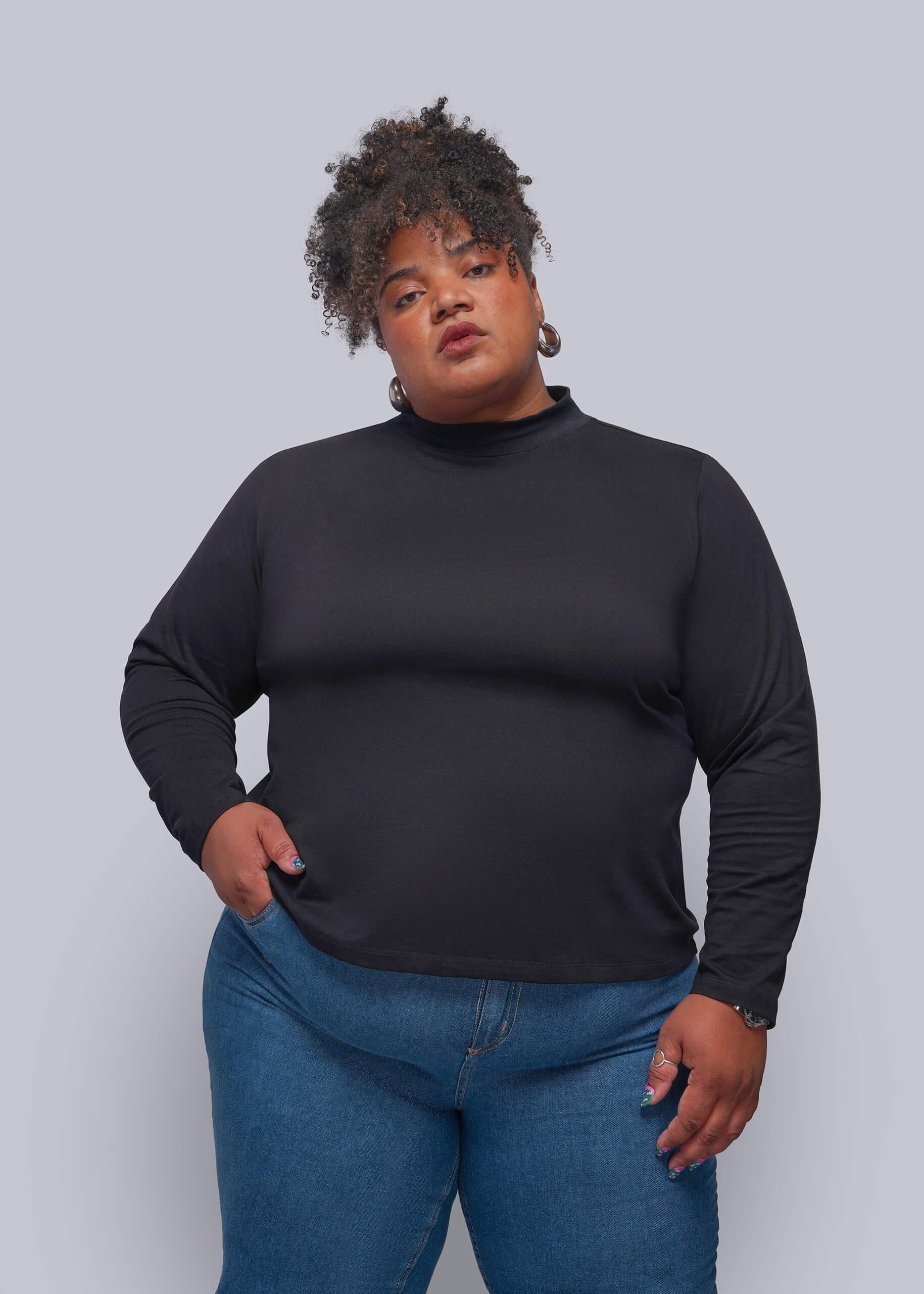 The Everyday Long Sleeve Mock Neck Tee