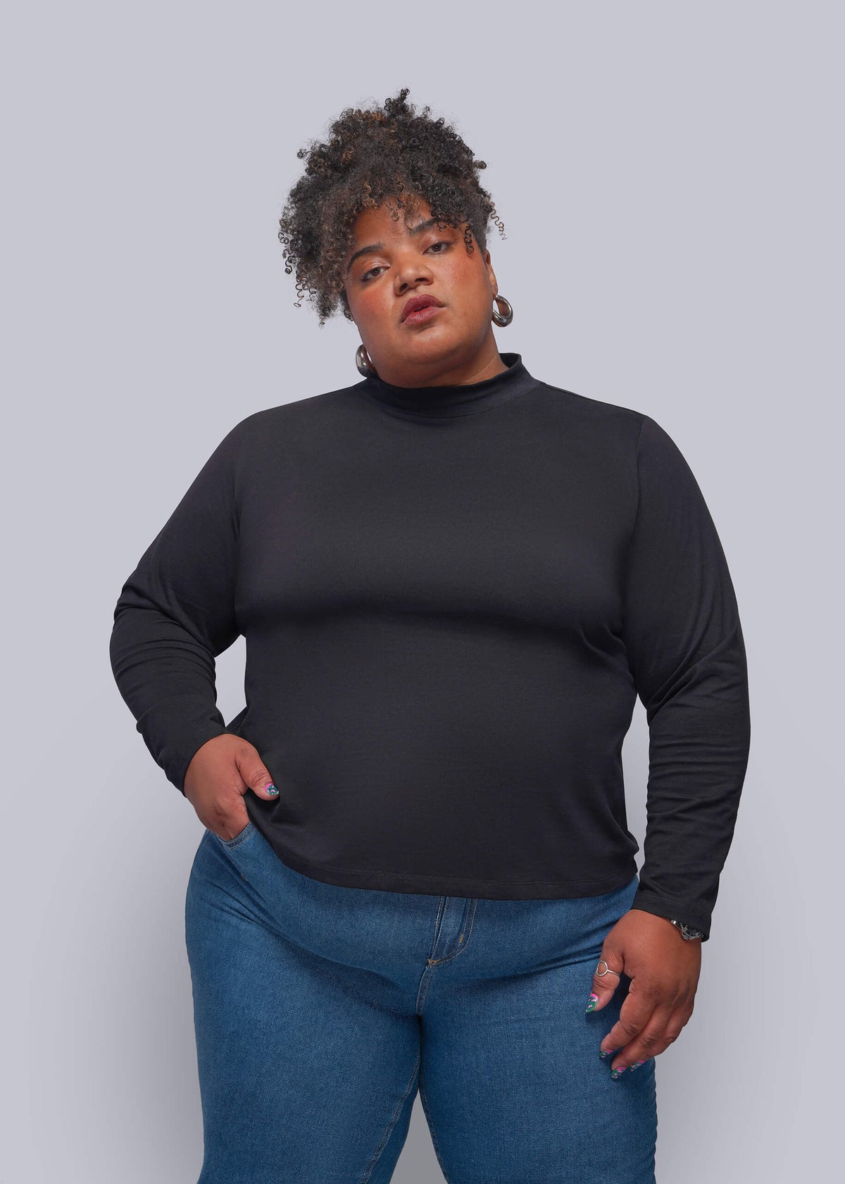 The Everyday Long Sleeve Mock Neck Tee