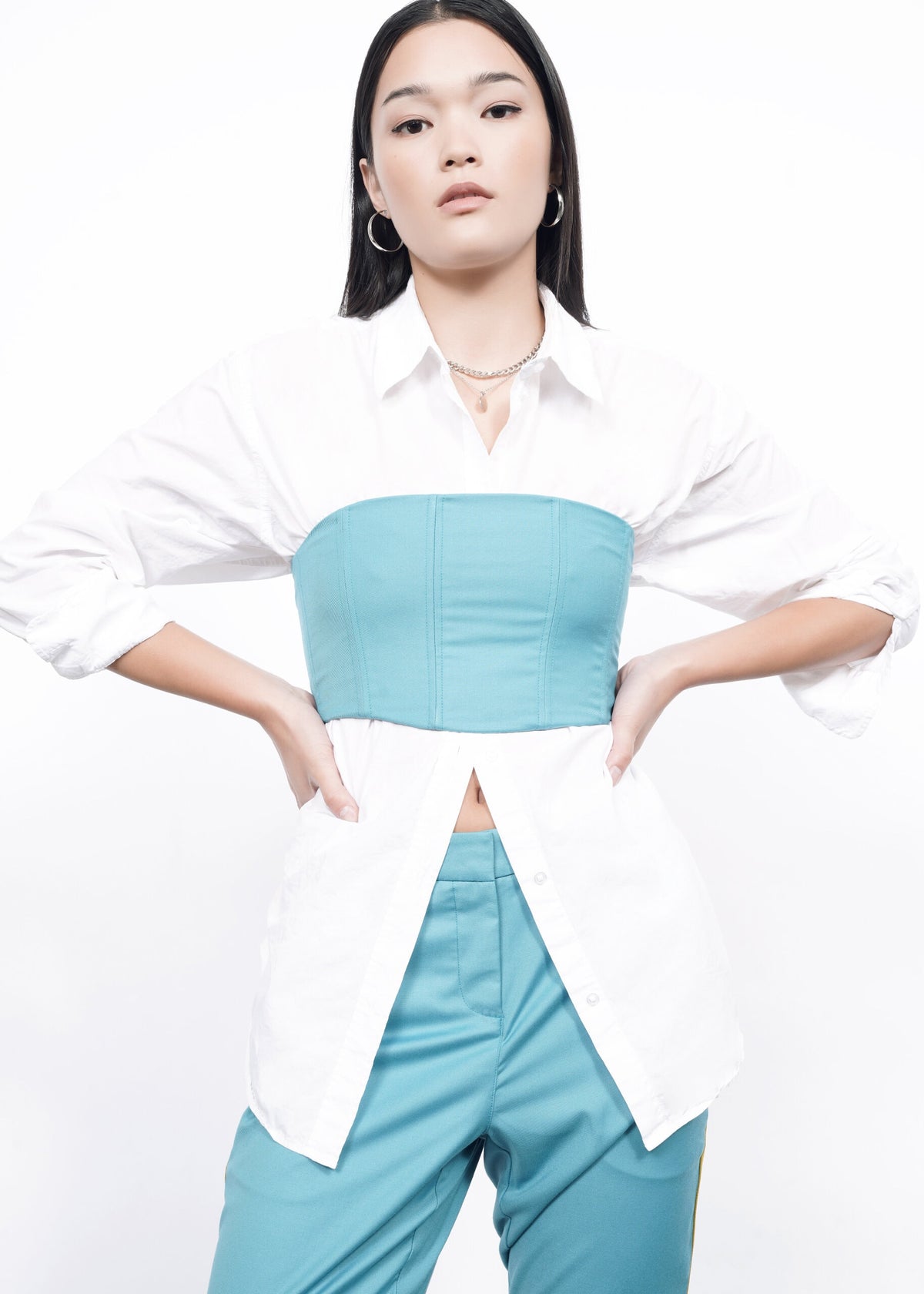 The Empower 6-Way Corset in Coastal
