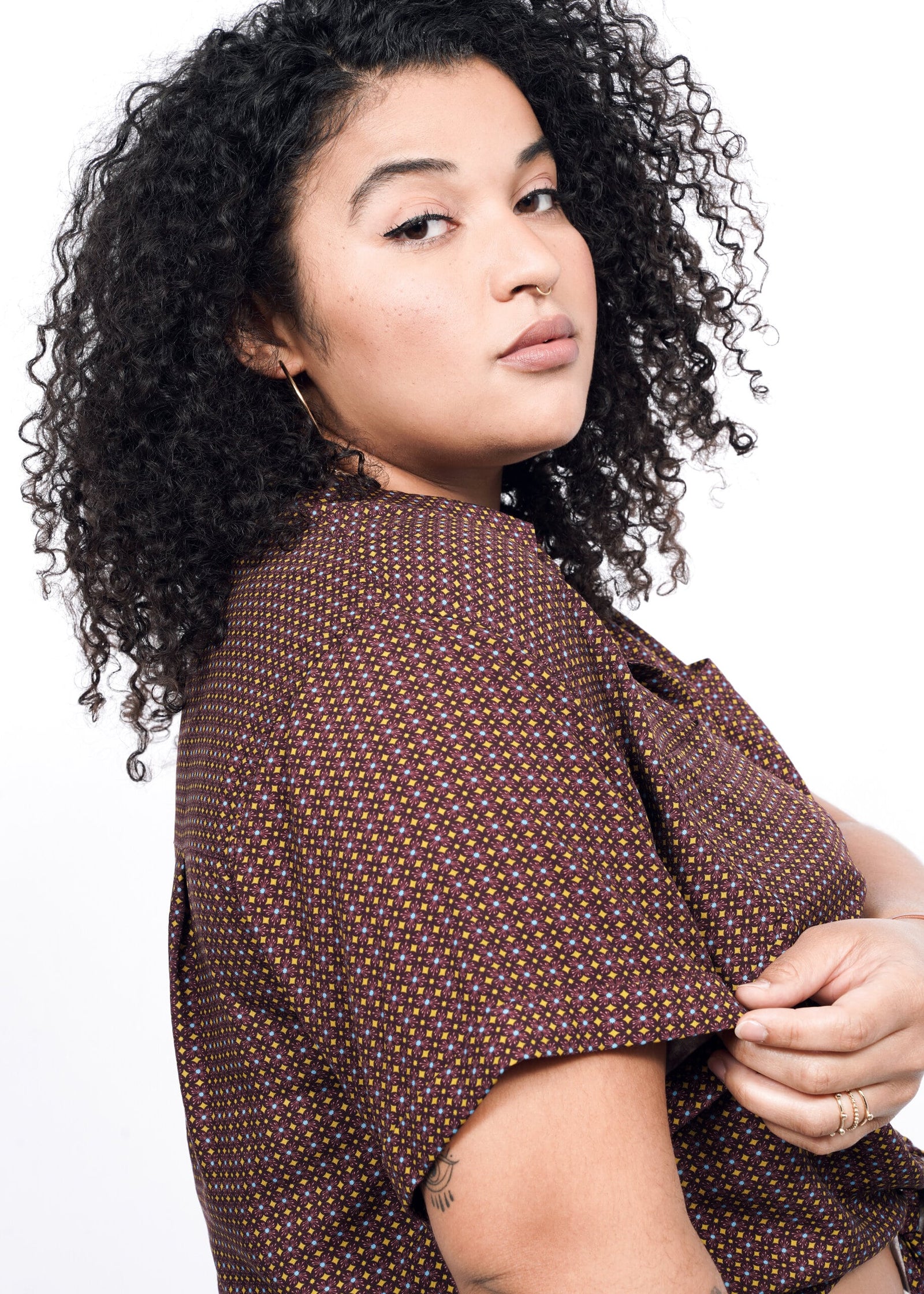 The Empower Button Up in Mosaic Dijon