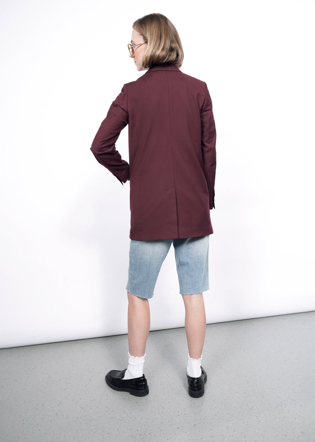 The Empower Double Breasted Blazer in Merlot