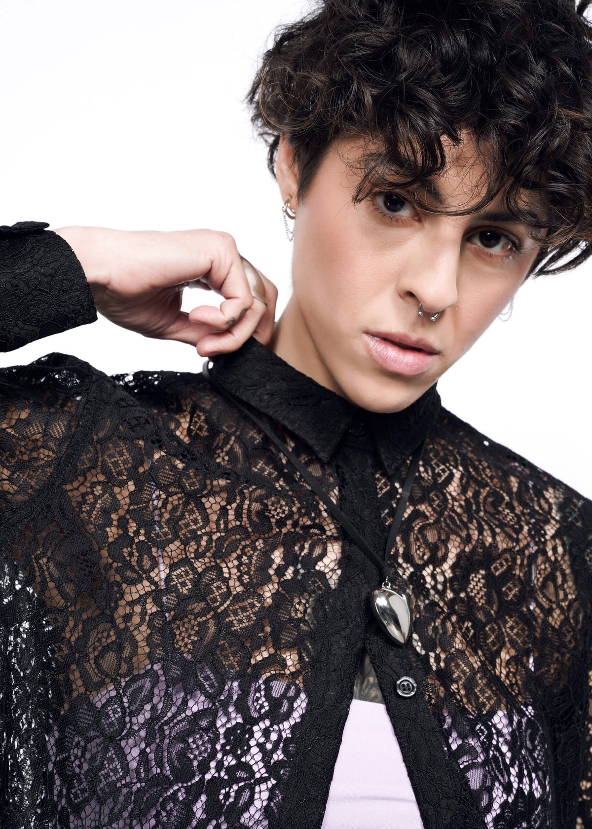 The Empower Long Sleeve Lace Button Up