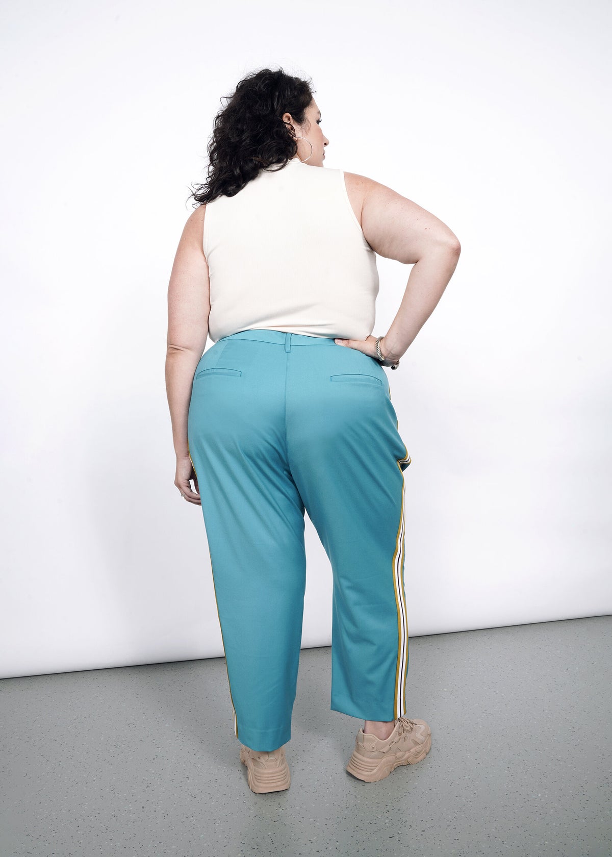 The Empower Taped Colorblock Slim Crop Pant in Coastal